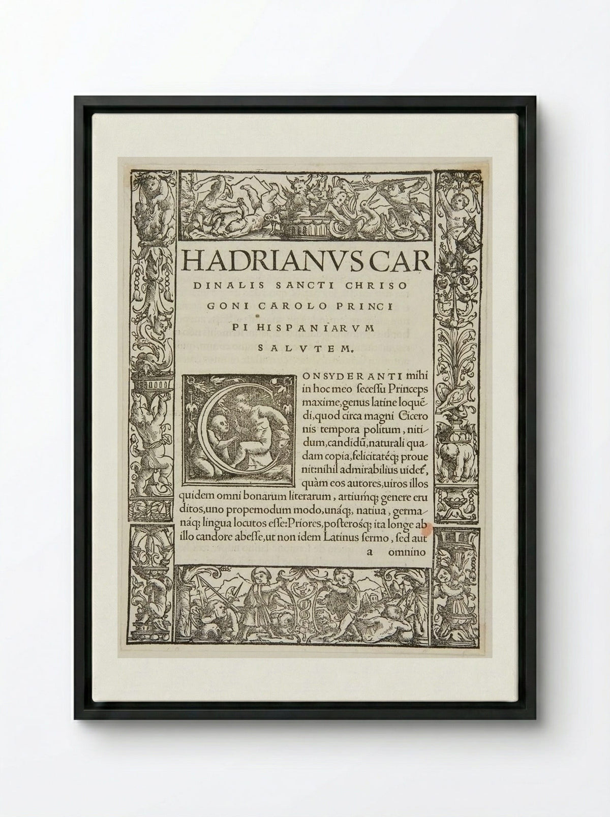 Initial Letter C - Urs Graf - Framed Canvas Black