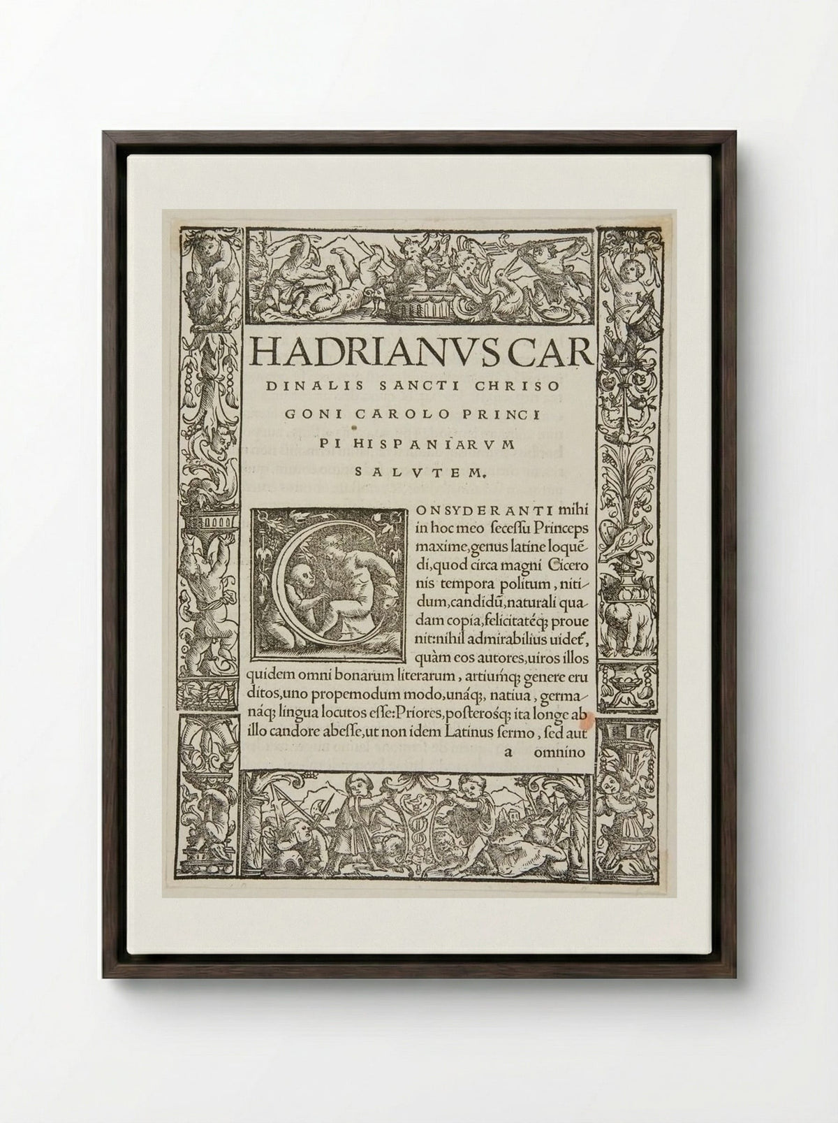 Initial Letter C - Urs Graf - Framed Canvas Dark Wood