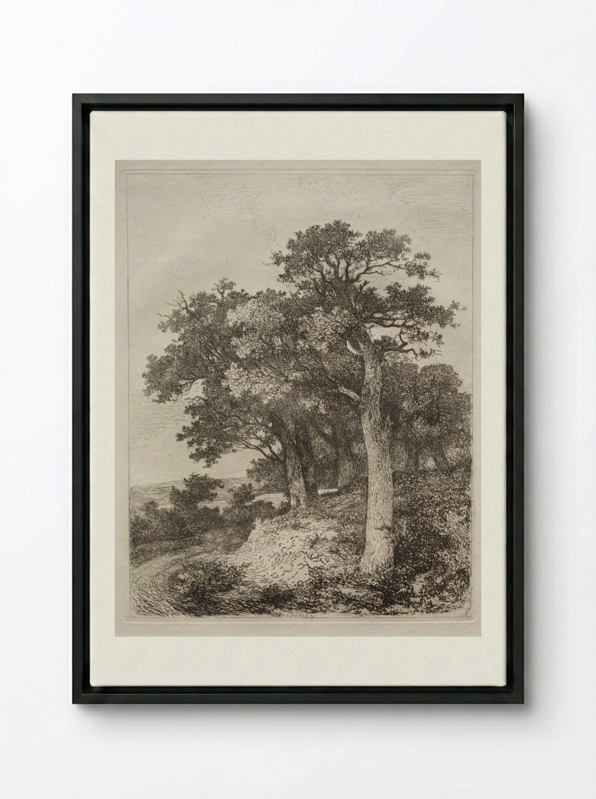 At Colney - John Crome - Framed Canvas Black