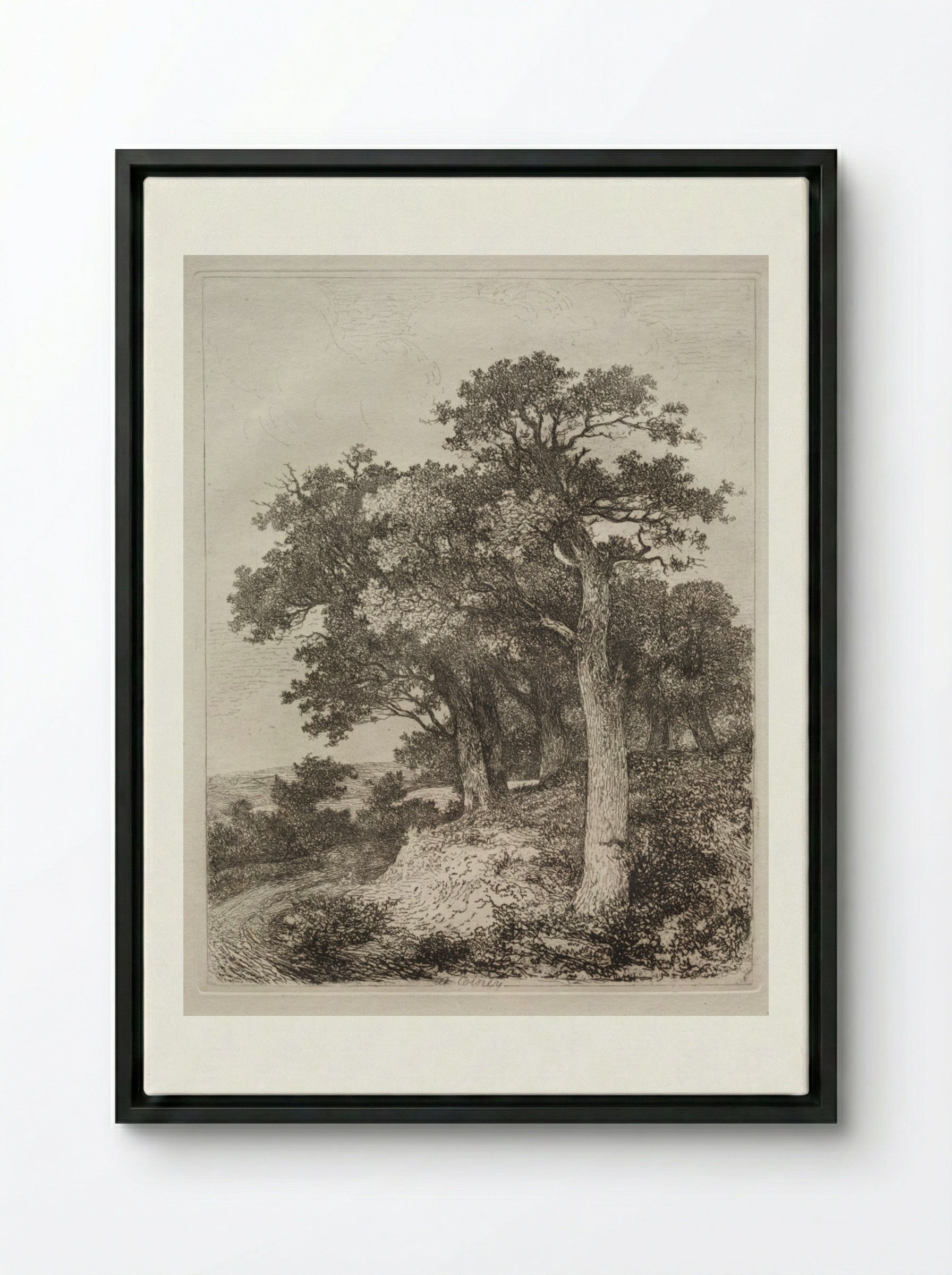 At Colney - John Crome - Framed Canvas Black