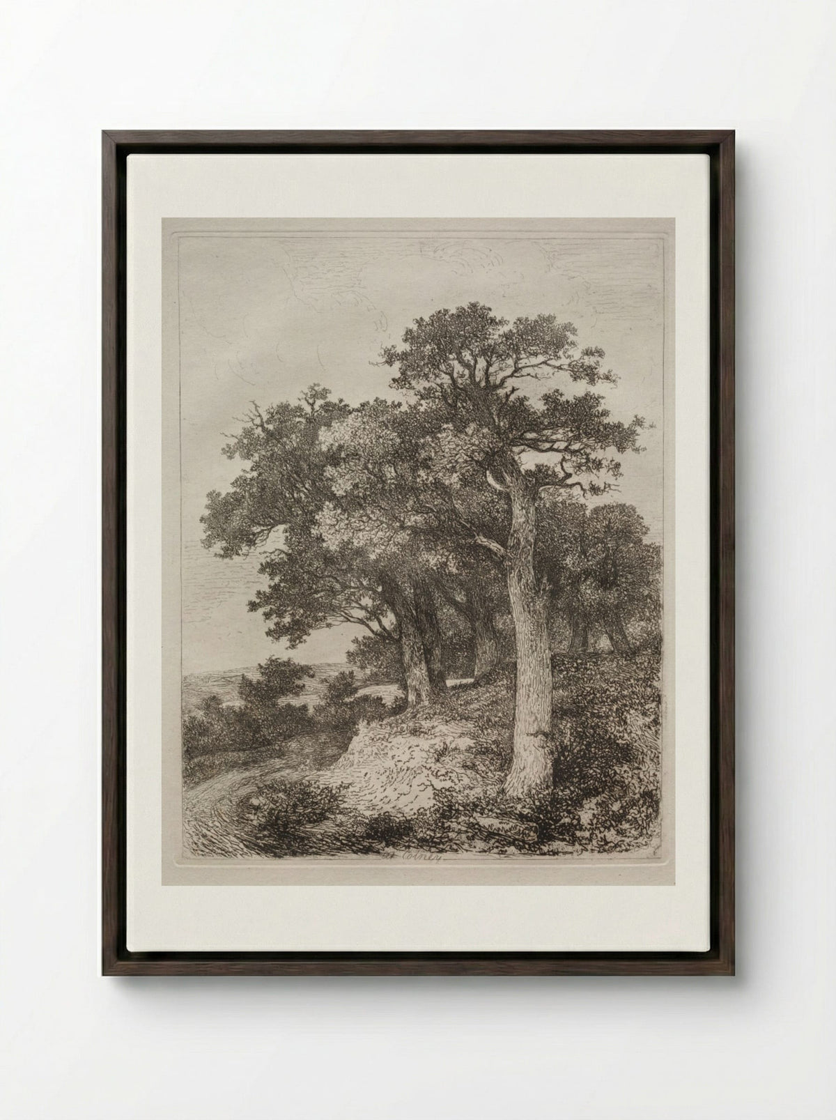 At Colney - John Crome - Framed Canvas Dark Wood