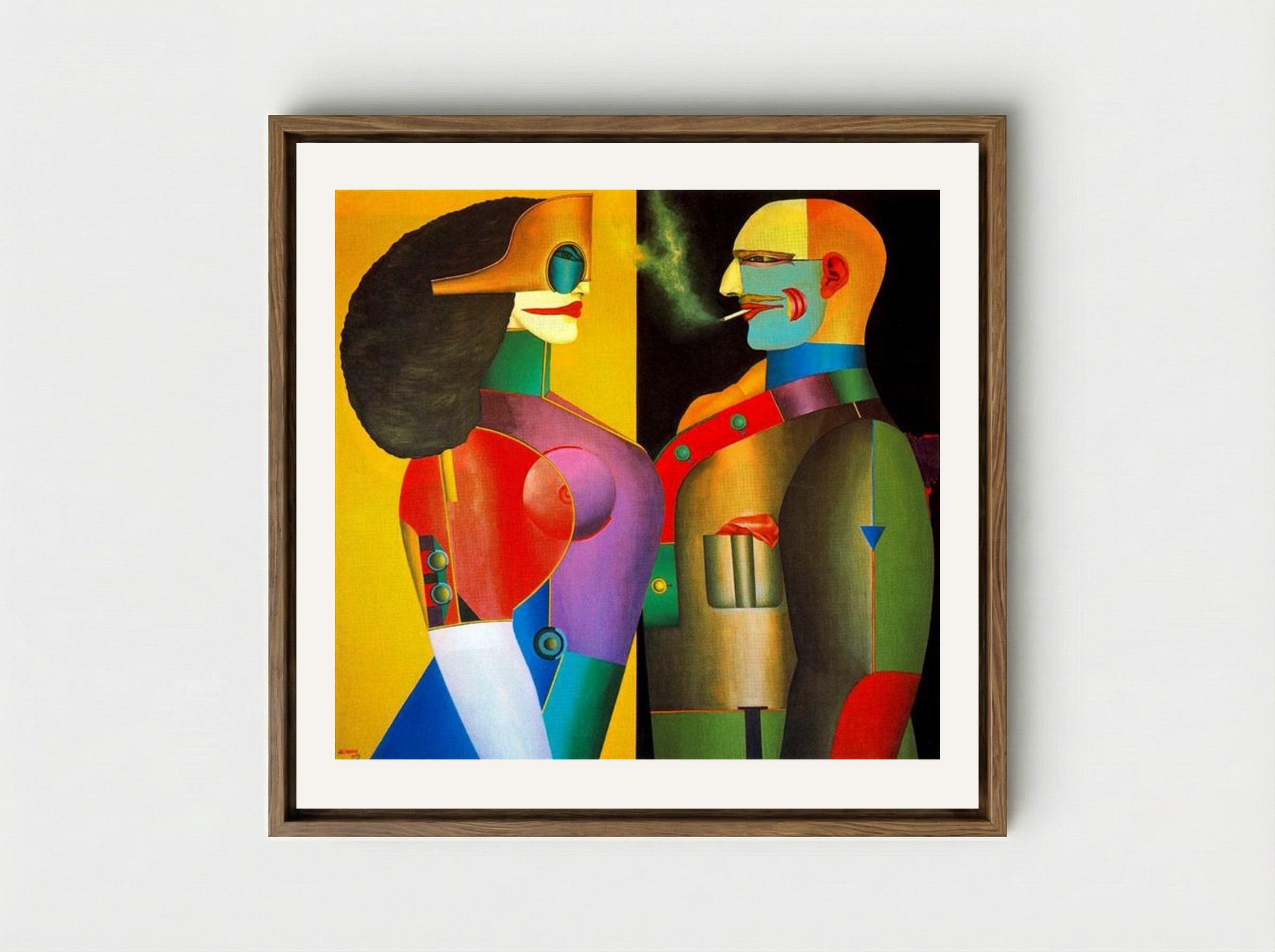 The Couple - Richard Lindner - Framed Canvas Wood