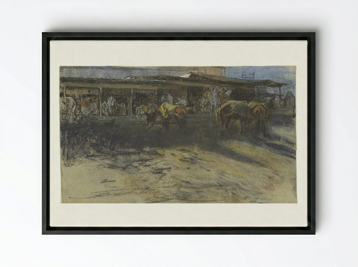 Pakezels op de Grote Markt te Tanger - Jac van Looij - Framed Canvas Black