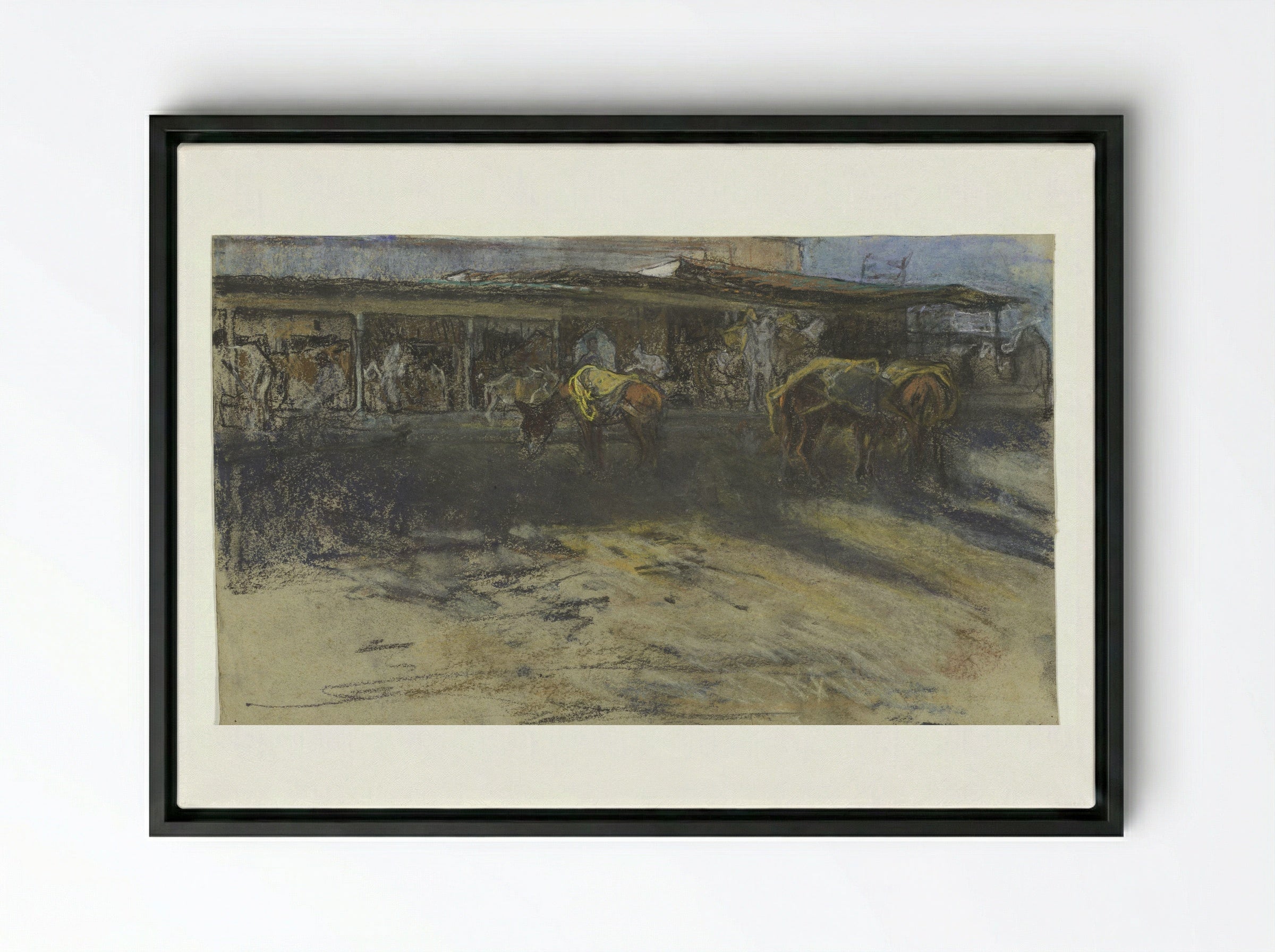Pakezels op de Grote Markt te Tanger - Jac van Looij - Framed Canvas Black