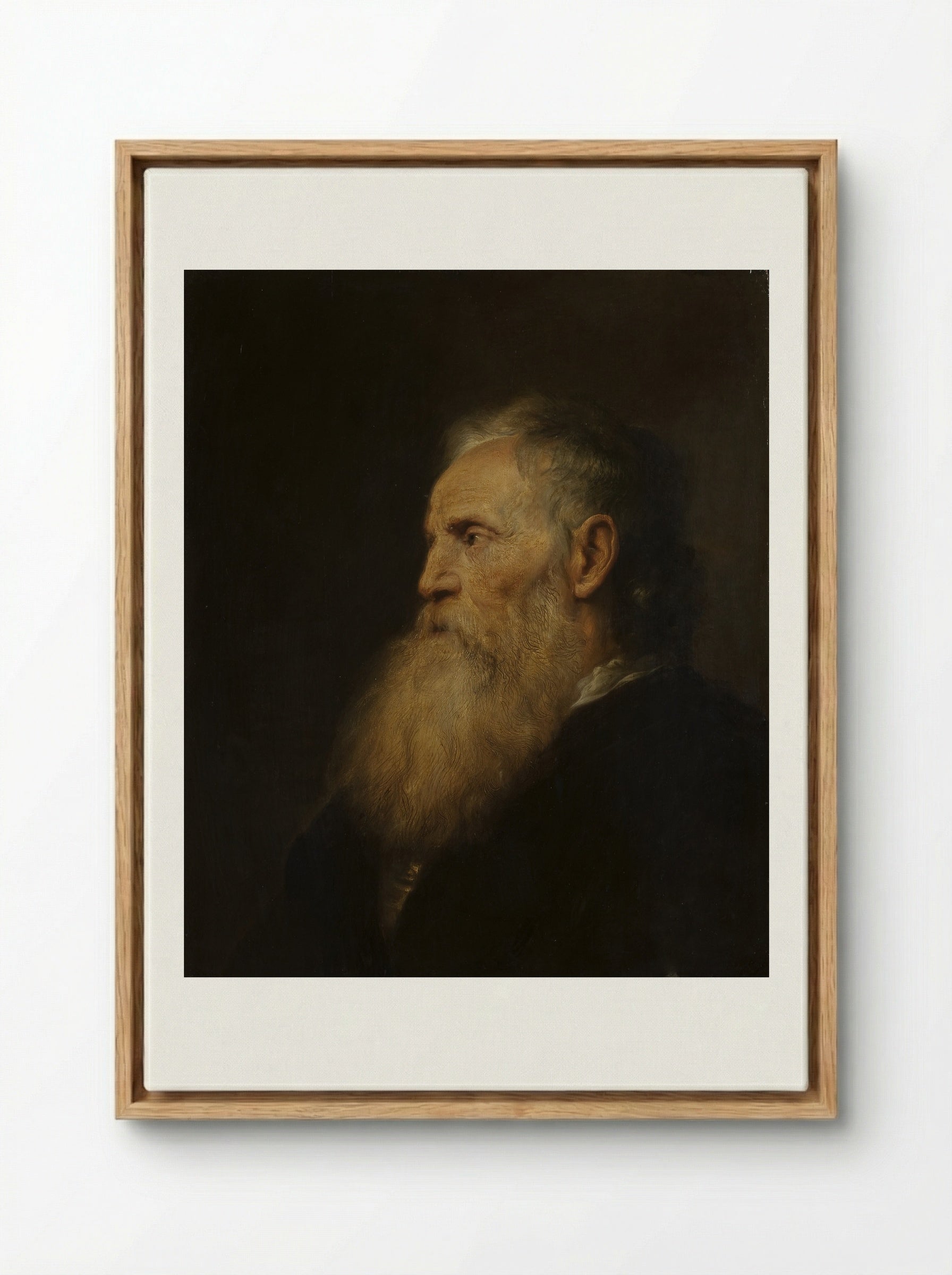 Portrait of an Old Man - Jan Lievens - Framed Canvas Wood