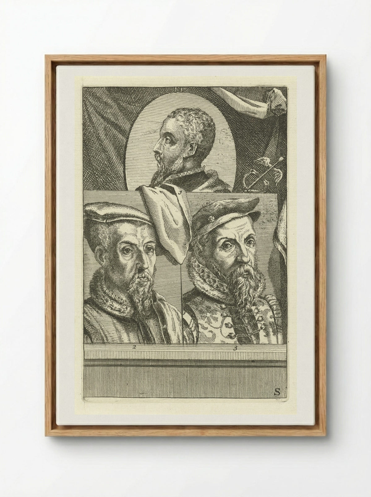 Portret van Filips II van Spanje - Hieronymus Cock - Framed Canvas Wood
