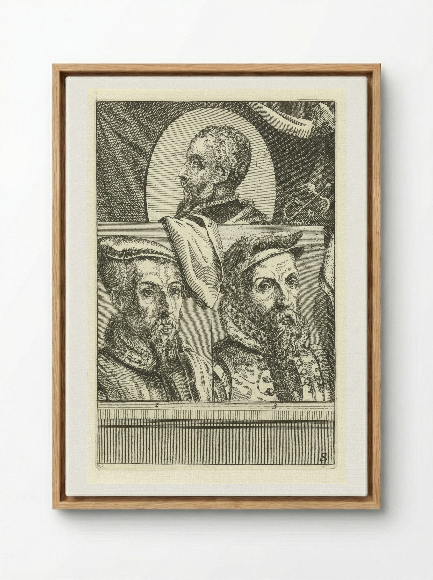 Portret van Filips II van Spanje - Hieronymus Cock - Framed Canvas Wood