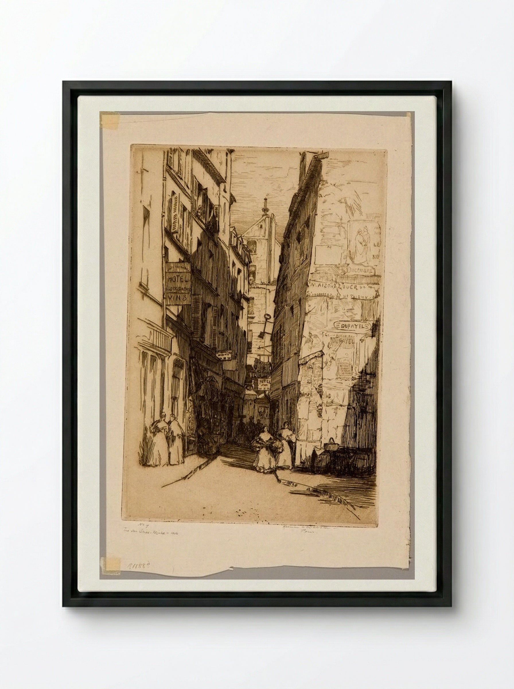 Rue Brisemiche, Paris - Herman Armour Webster - Framed Canvas Black