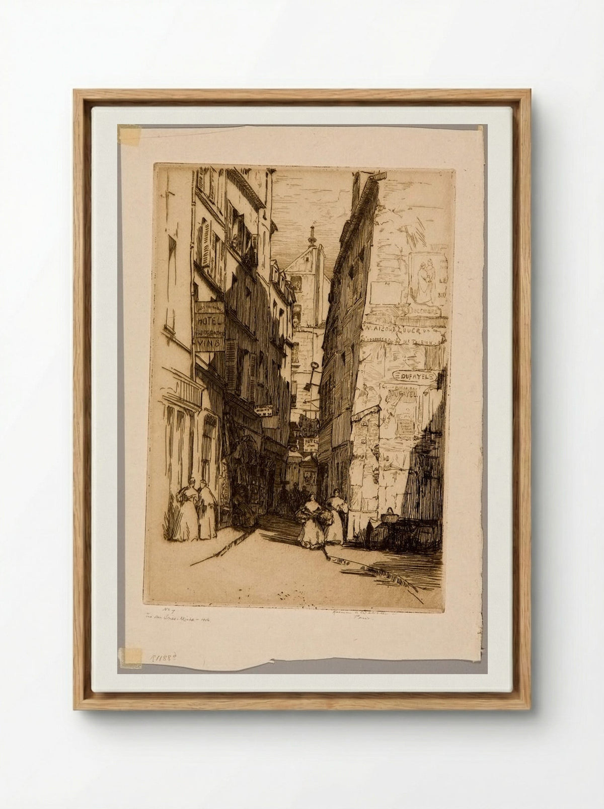 Rue Brisemiche, Paris - Herman Armour Webster - Framed Canvas Wood
