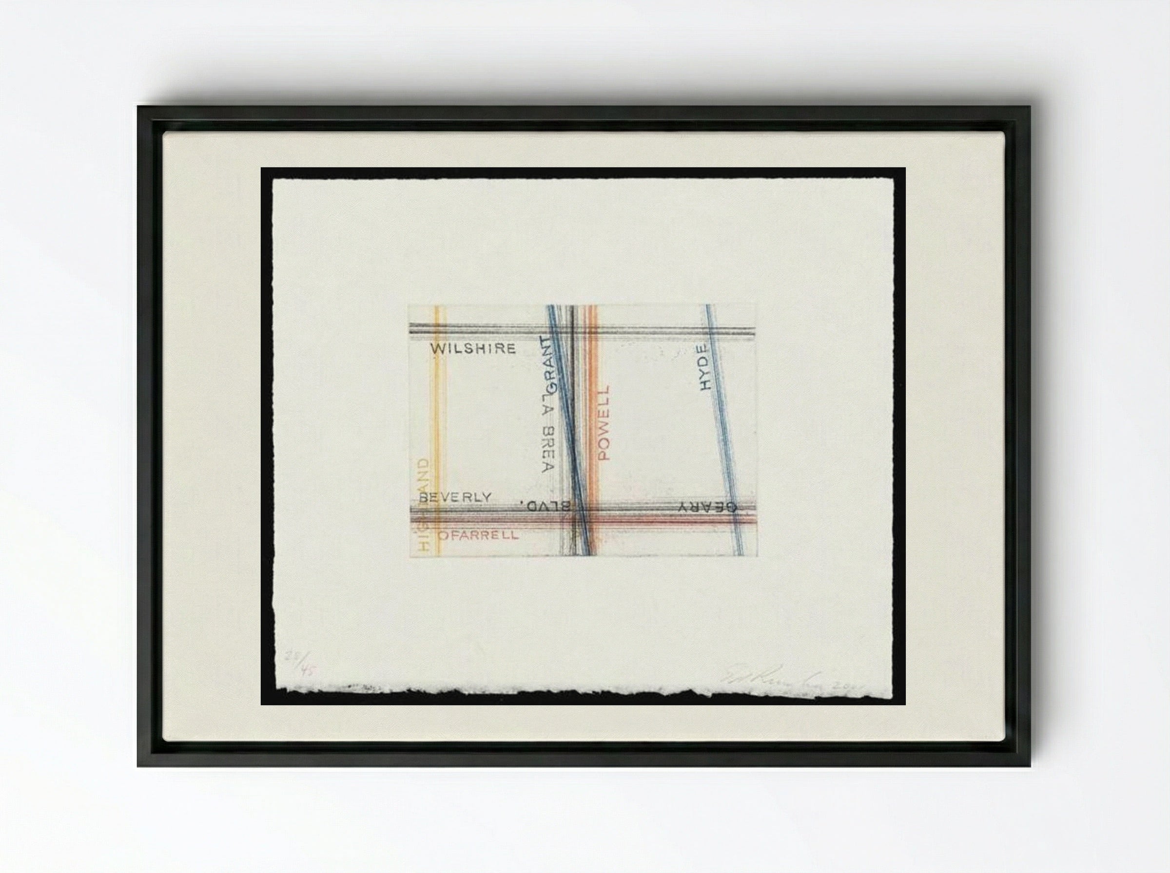 Los Francisco San Angeles - Edward Ruscha - Framed Canvas Black