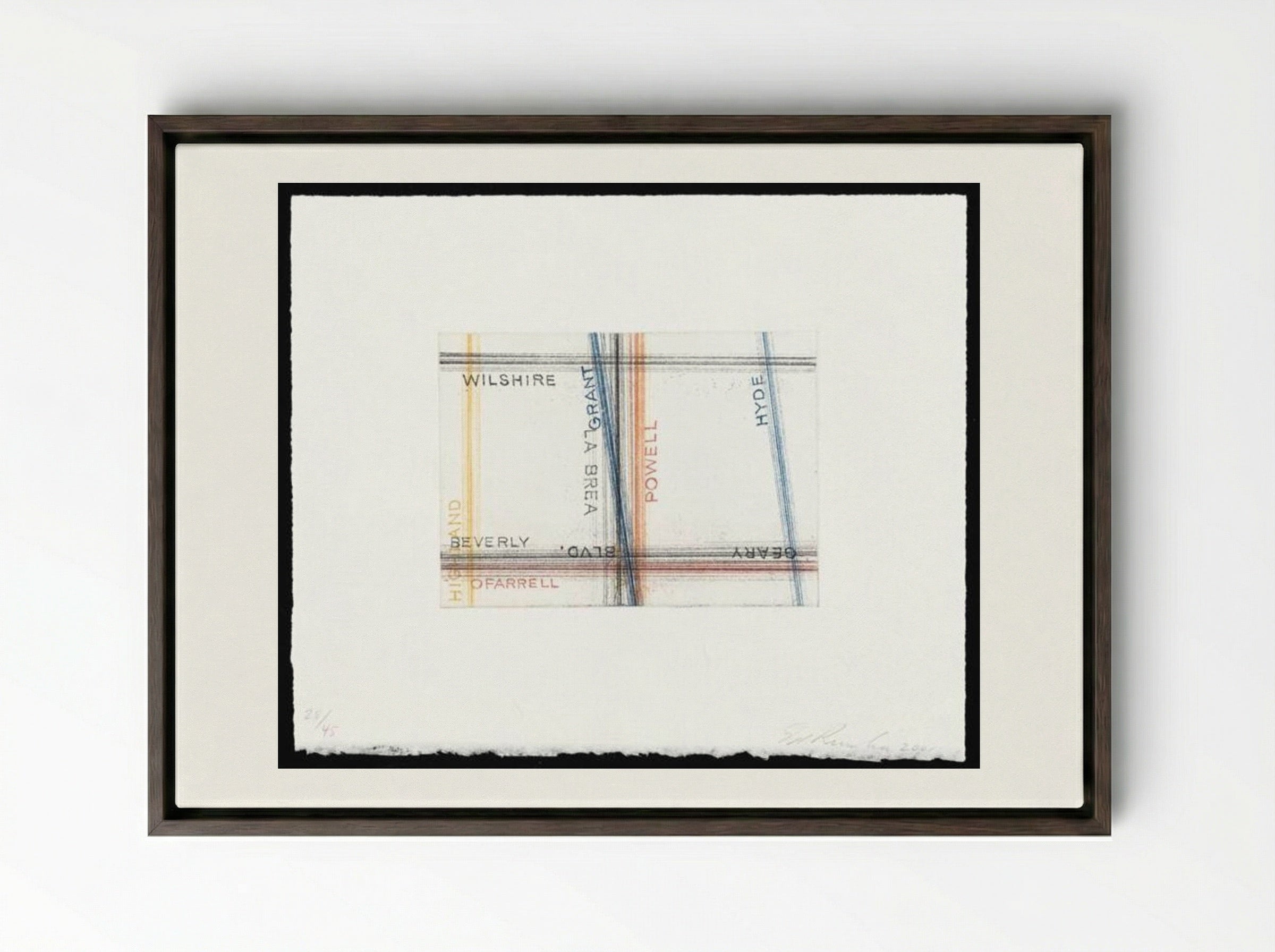 Los Francisco San Angeles - Edward Ruscha - Framed Canvas Dark Wood