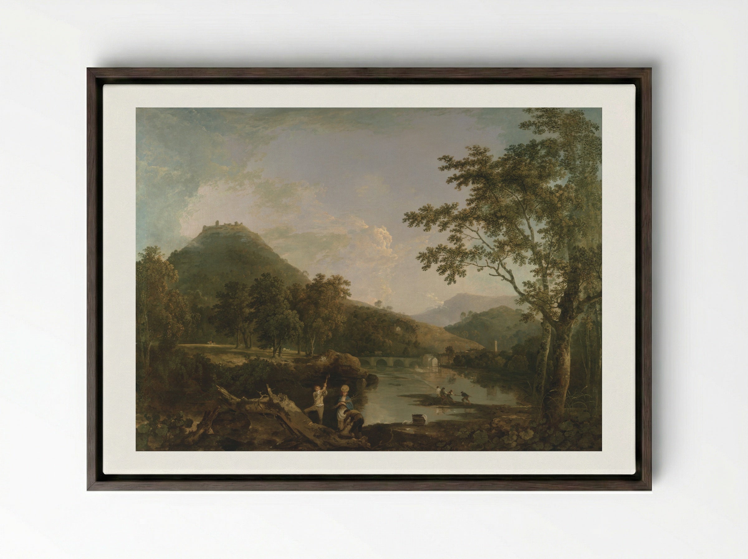 Dinas Bran from Llangollen - Richard Wilson - Framed Canvas Dark Wood