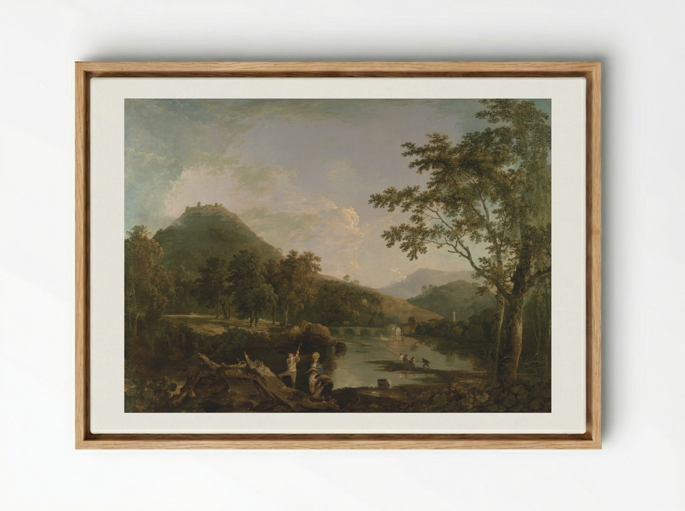 Dinas Bran from Llangollen - Richard Wilson - Framed Canvas Wood