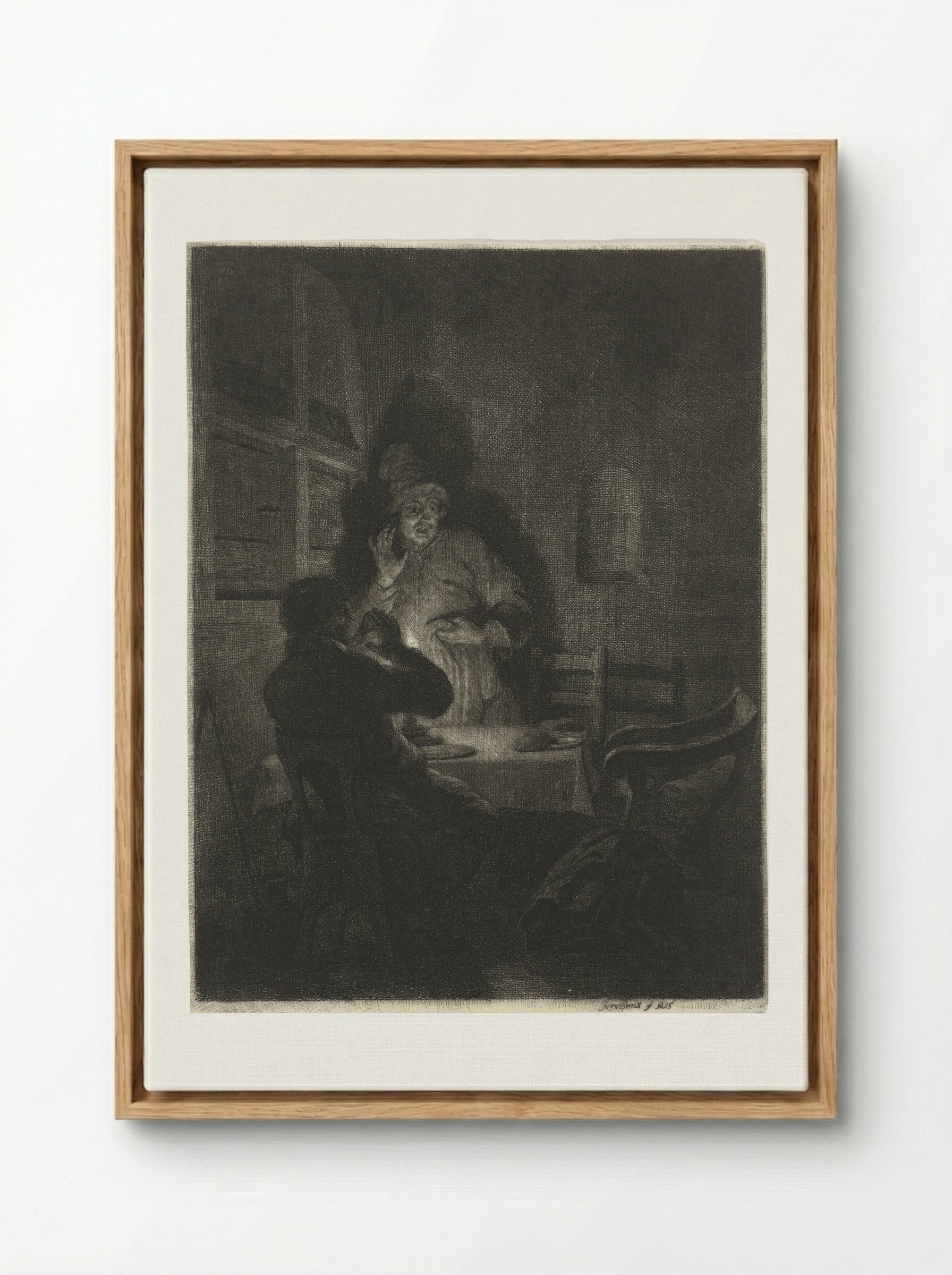 Maaltijd in Emmaüs - Arnold Houbraken - Framed Canvas Wood