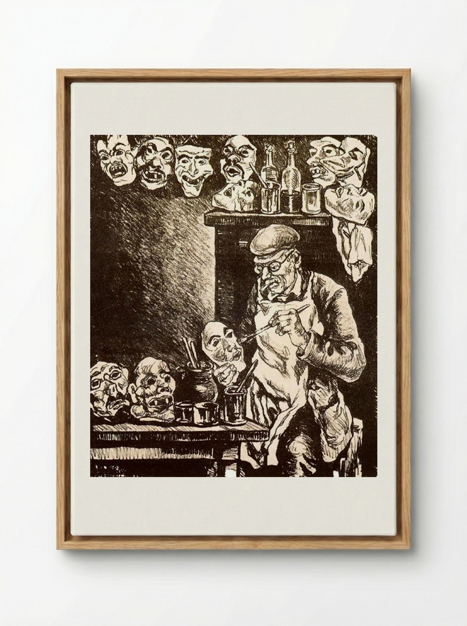 The Designer of Masks - José Gutiérrez Solana - Framed Canvas Wood