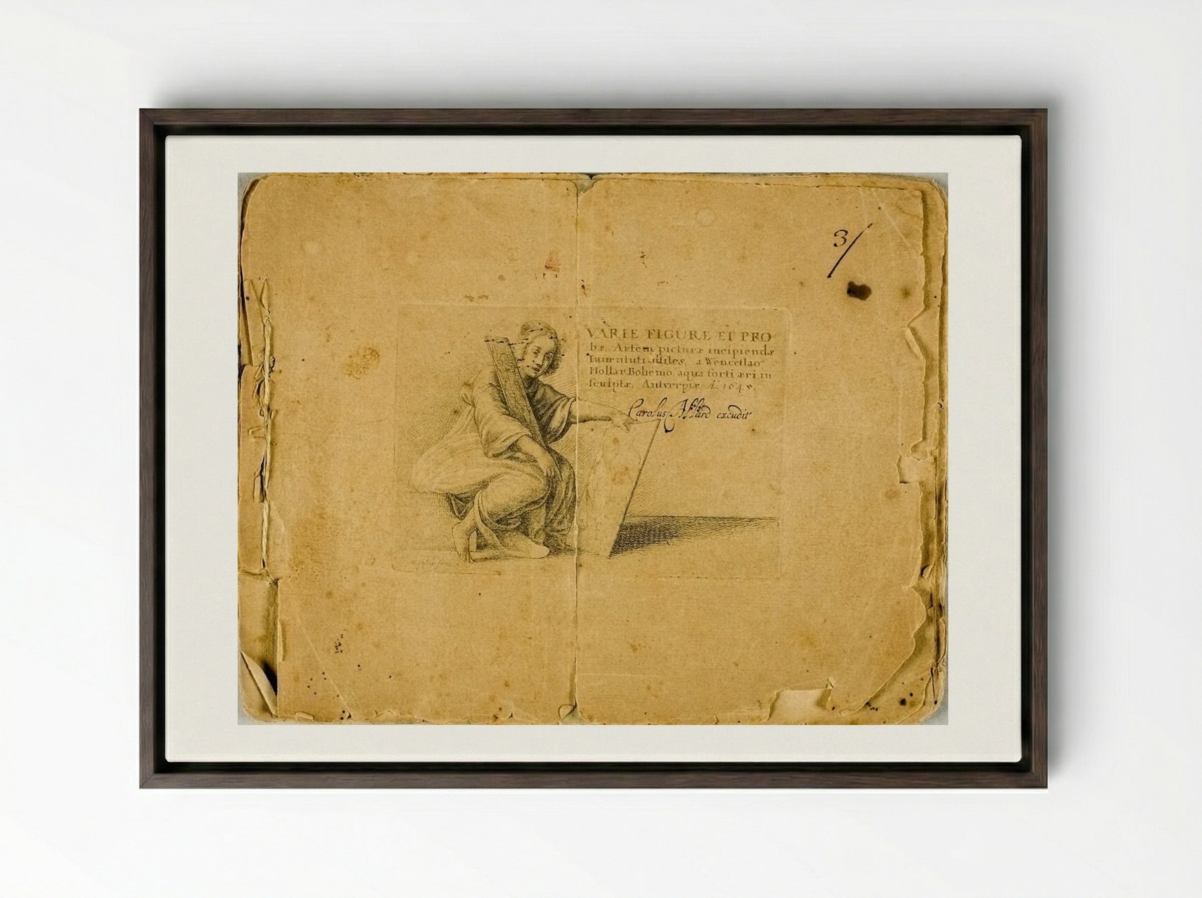 Varie figurae et probae - Wenceslaus Hollar - Framed Canvas Dark Wood