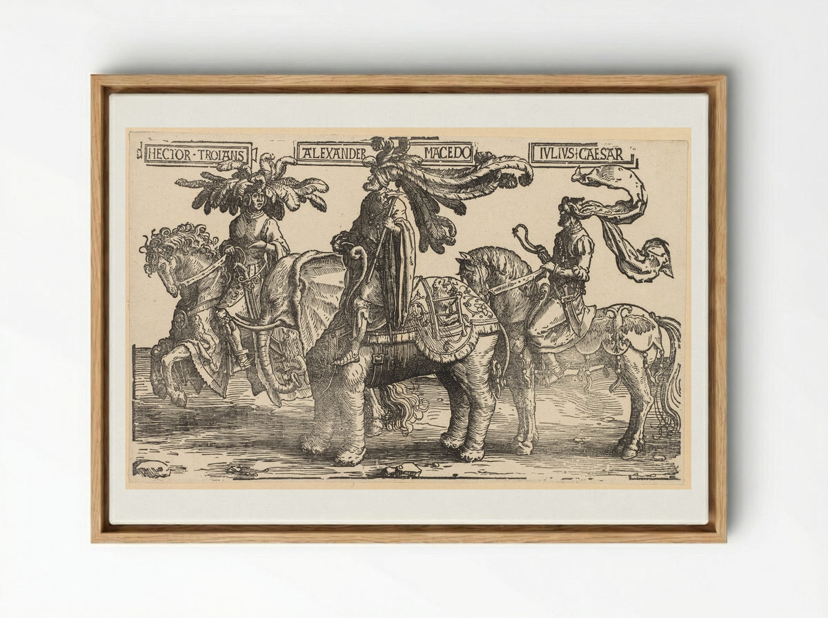 The Nine Heroes - Lucas van Leyden - Framed Canvas Wood
