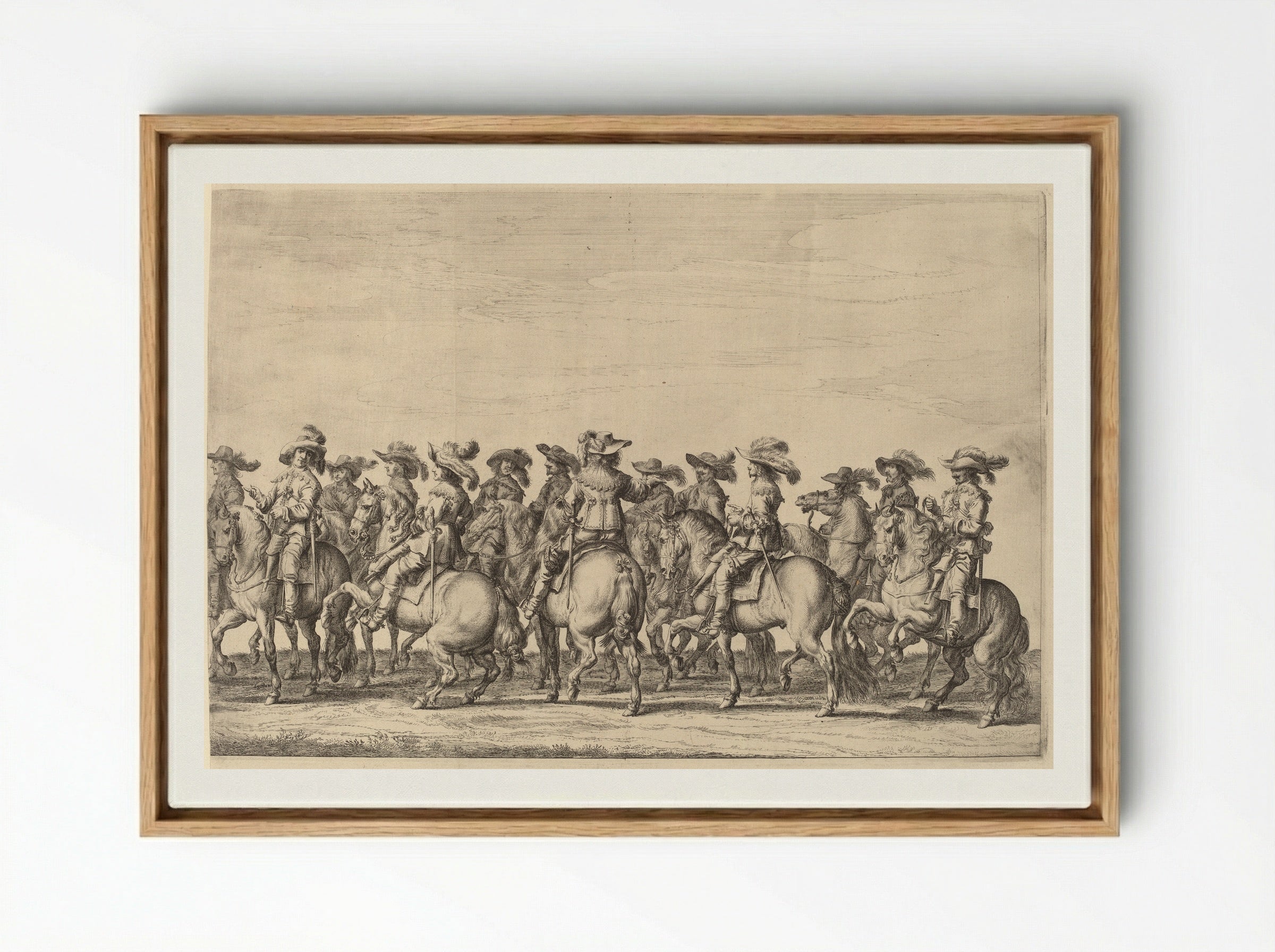 Marie de Medici in her Carriage, Surrounded by Courtiers - Pieter Nolpe - Framed Canvas Wood