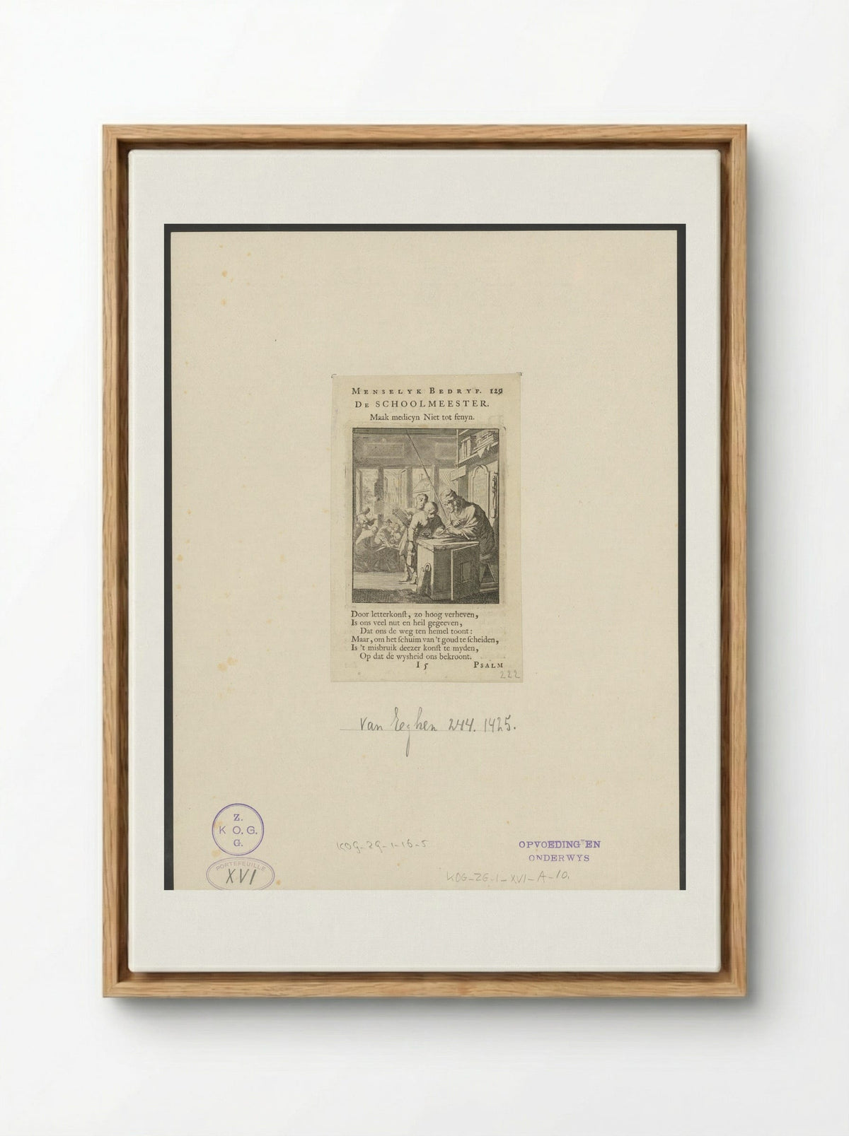 De Schoolmeester - Cornelis van der Sys - Framed Canvas Wood