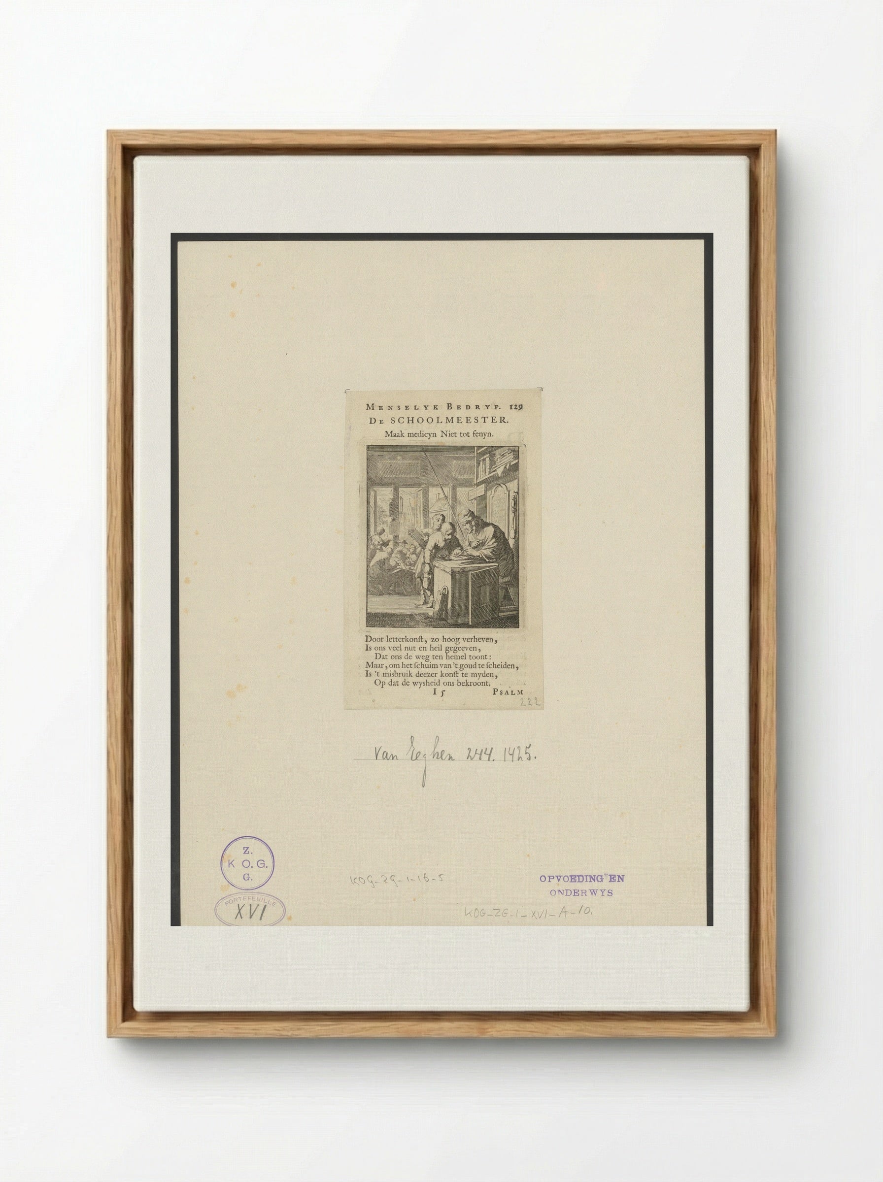 De Schoolmeester - Cornelis van der Sys - Framed Canvas Wood