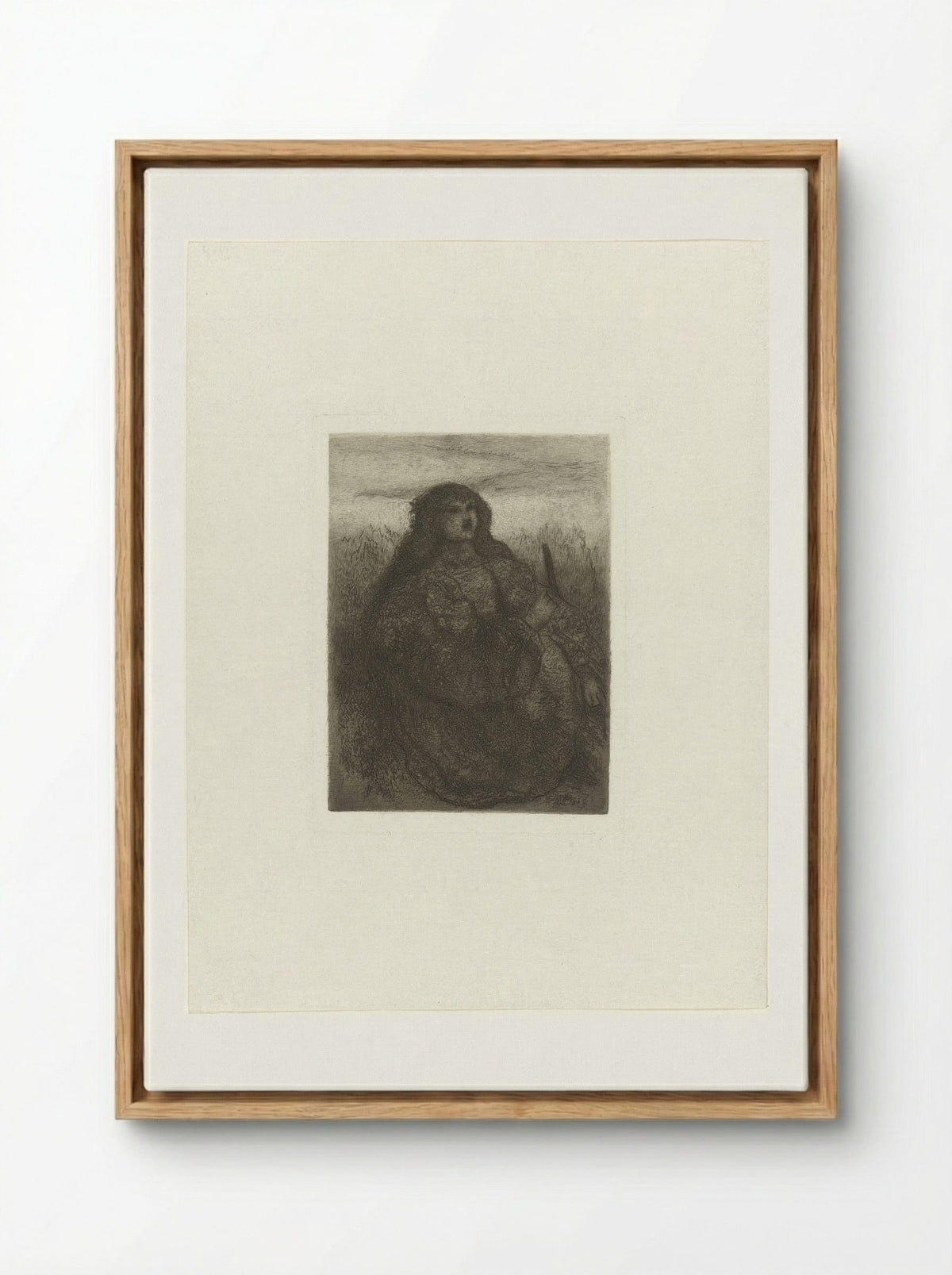 Woman in a Landscape - Matthijs Maris - Framed Canvas Wood