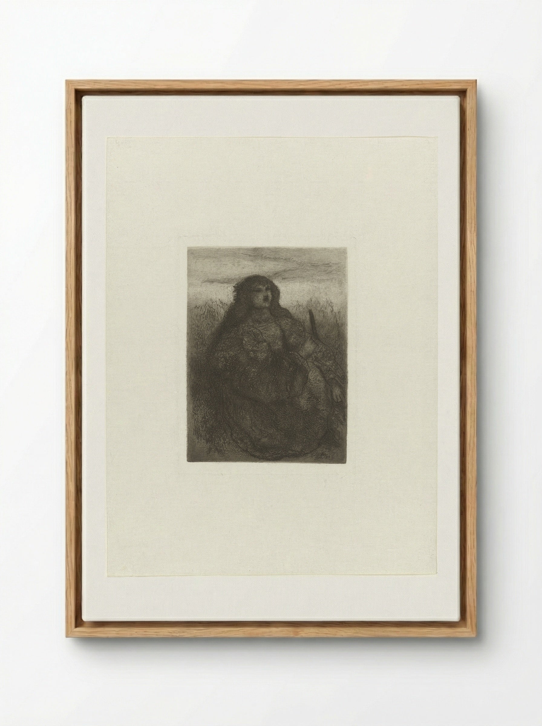 Woman in a Landscape - Matthijs Maris - Framed Canvas Wood