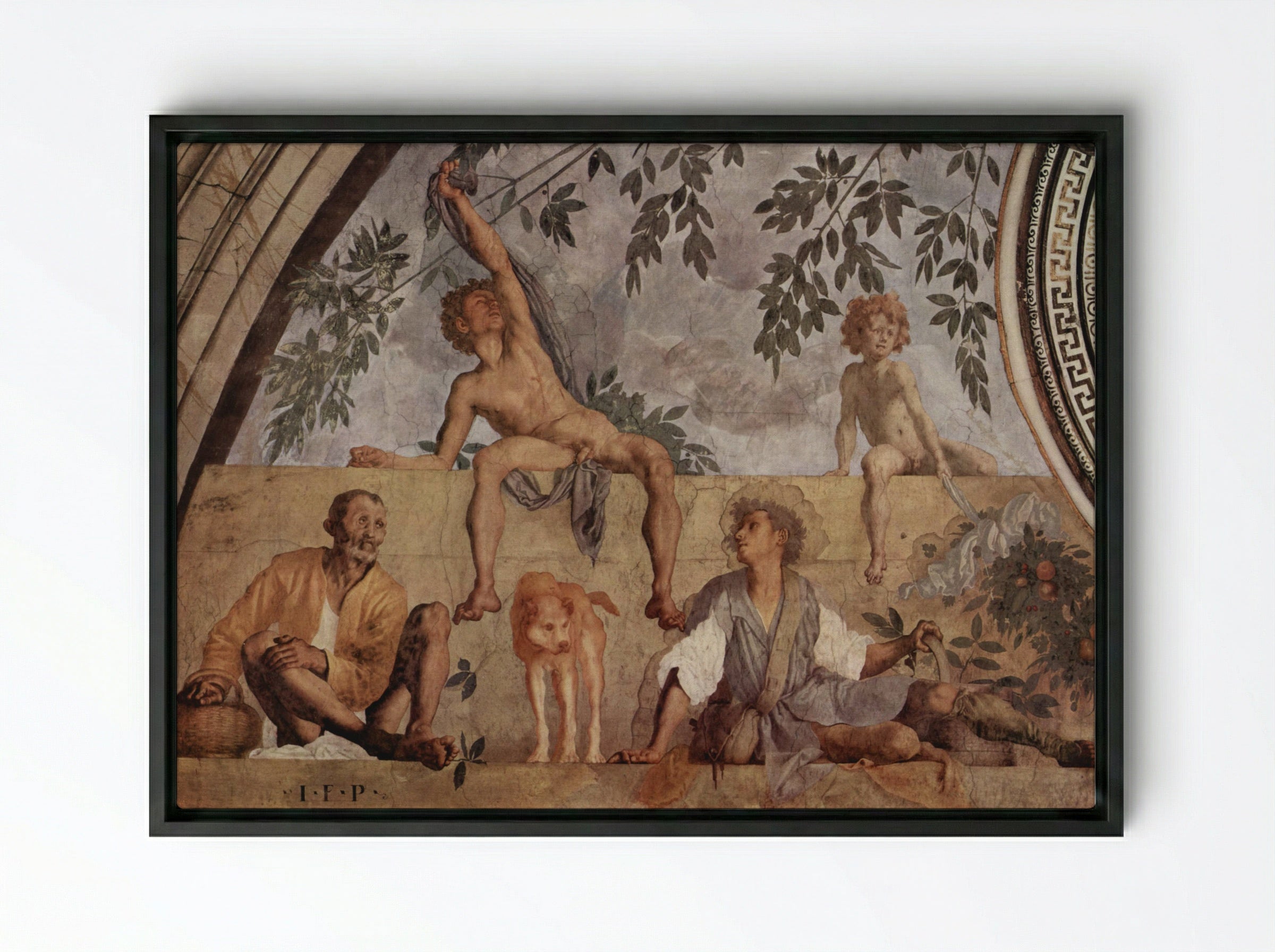 Vertumnus and Pomona - Jacopo Pontormo - Framed Canvas Black
