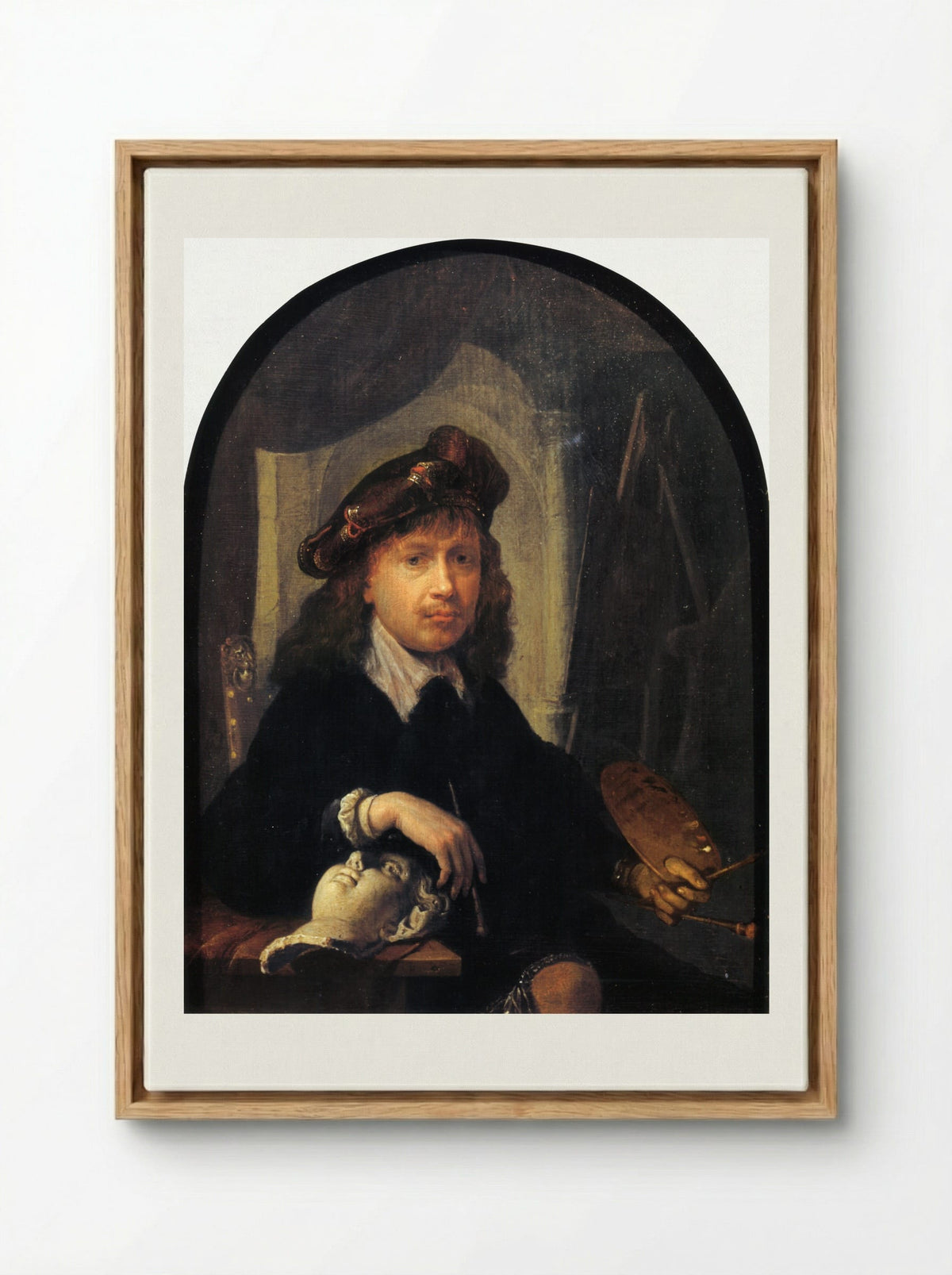 Self-Portrait - Gerrit Dou - Framed Canvas Wood