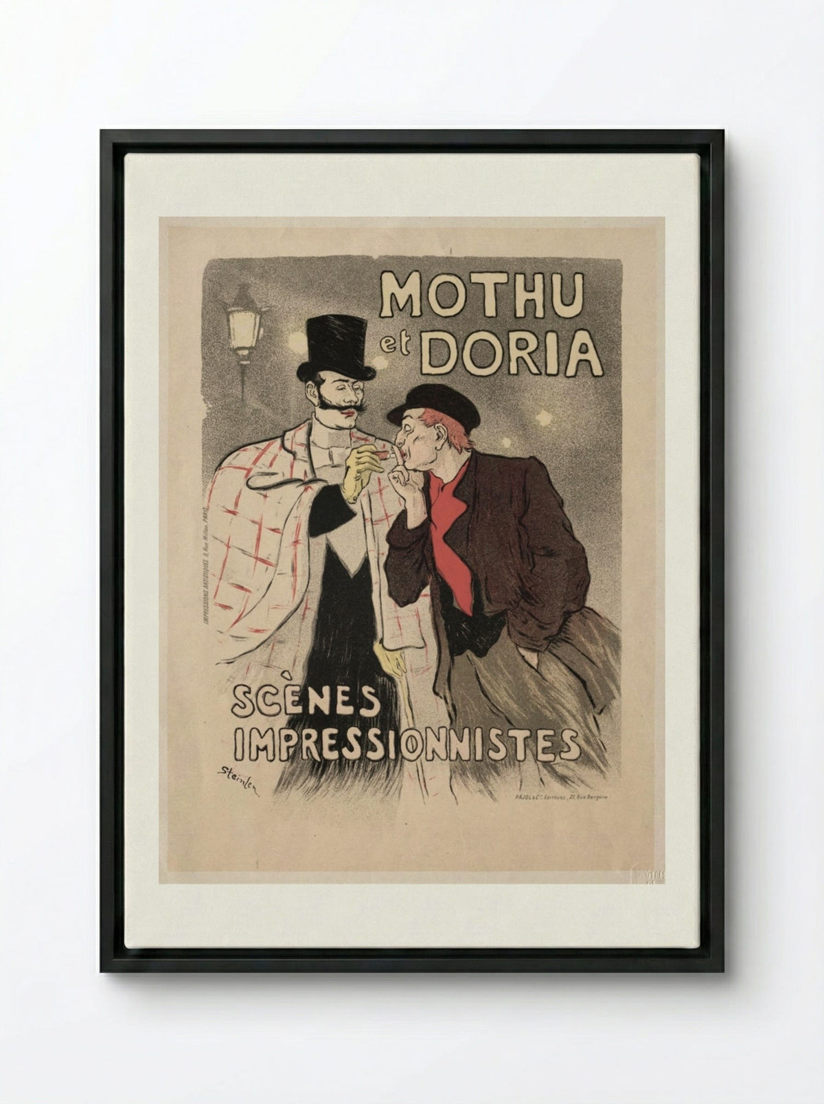 Mothu et Doria - Scènes impressionnistes - Théophile Alexandre Steinlen - Framed Canvas Black