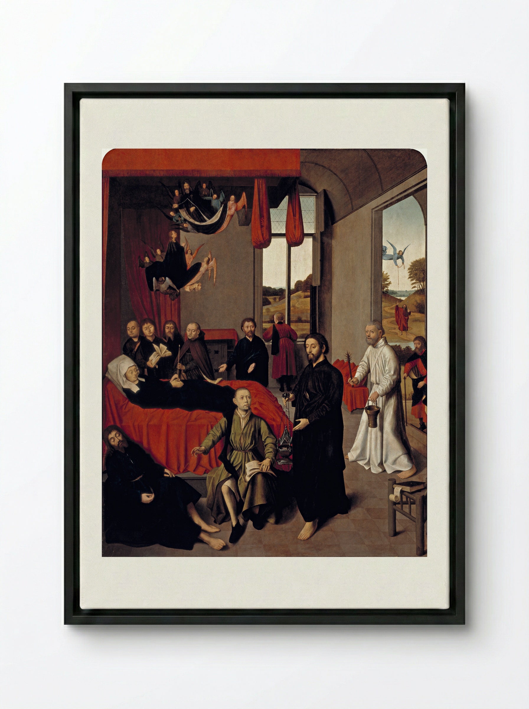 The Death of the Virgin - Petrus Christus - Framed Canvas Black