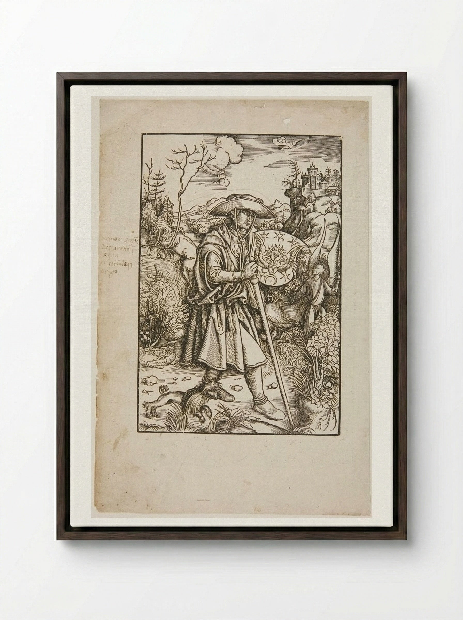 Gerson as Pilgrim - Hans Wechtlin - Framed Canvas Dark Wood