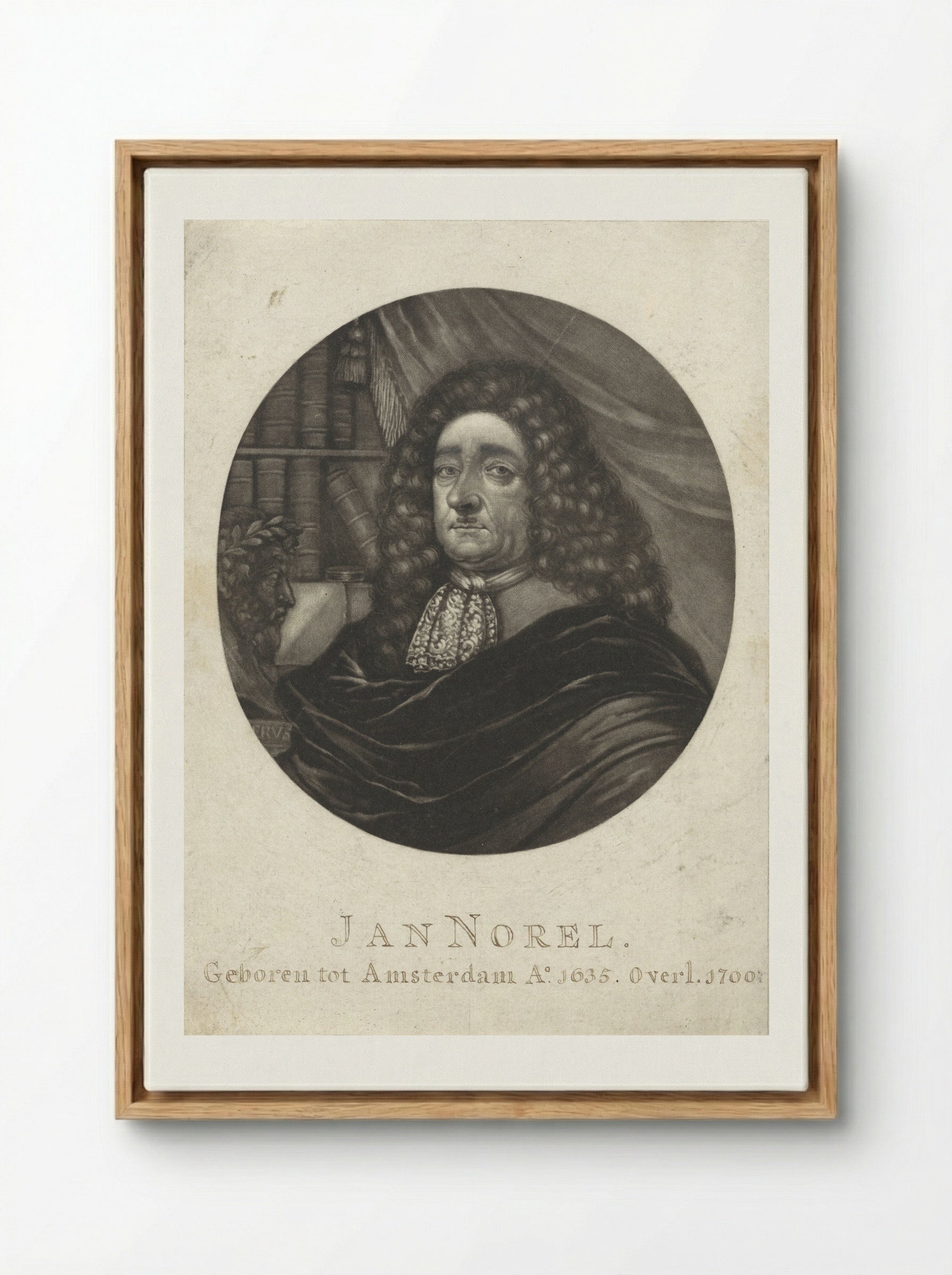 Portret van de dichter Jan Norel - Pieter Schenk (I) - Framed Canvas Wood