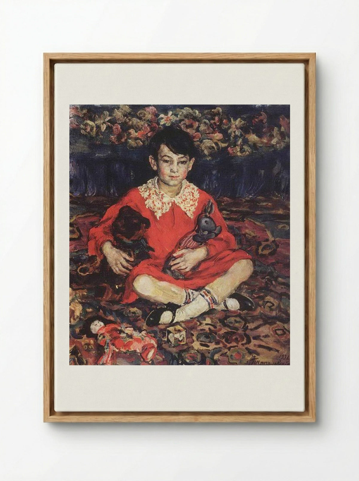 Portrait of Kamushka Benediktova - Pyotr Konchalovsky - Framed Canvas Wood