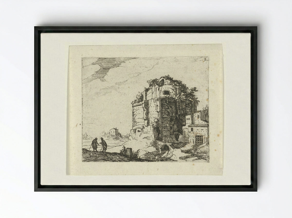 Romeinse ruïne - Guilliam van Nieulandt II - Framed Canvas Black