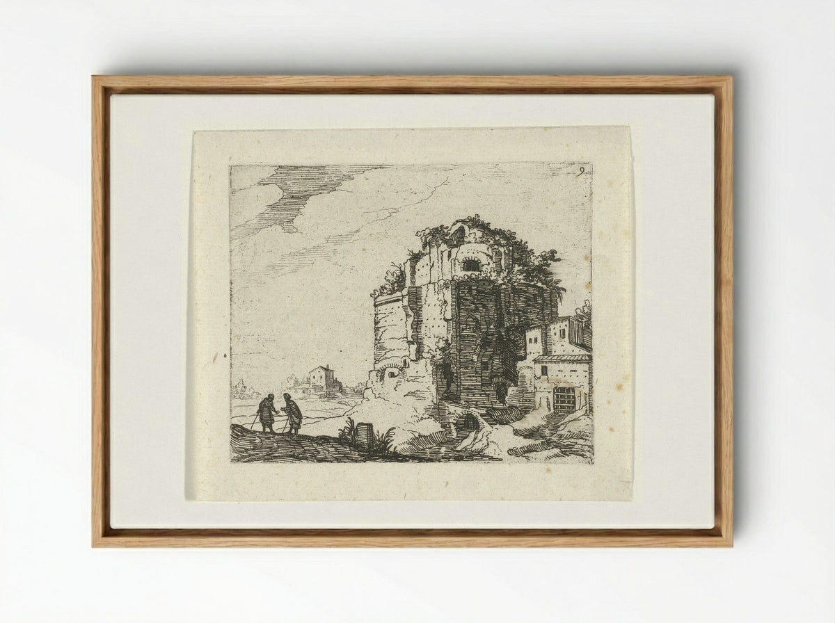 Romeinse ruïne - Guilliam van Nieulandt II - Framed Canvas Wood