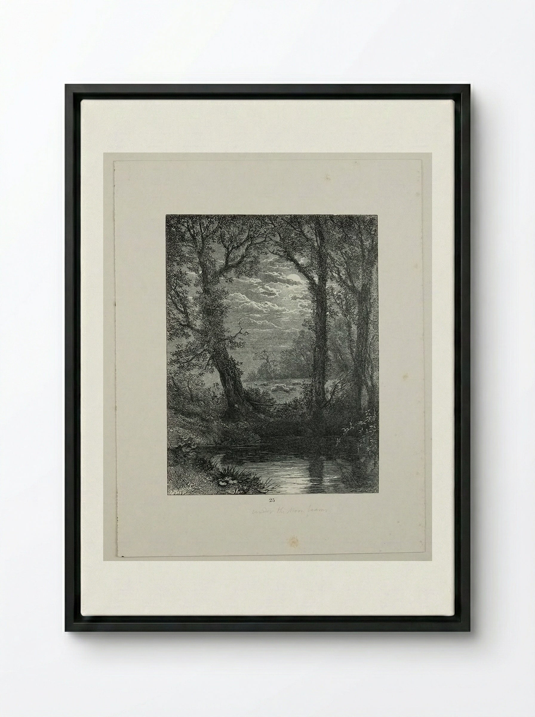 Under the Moonbeams - Edward Dalziel - Framed Canvas Black
