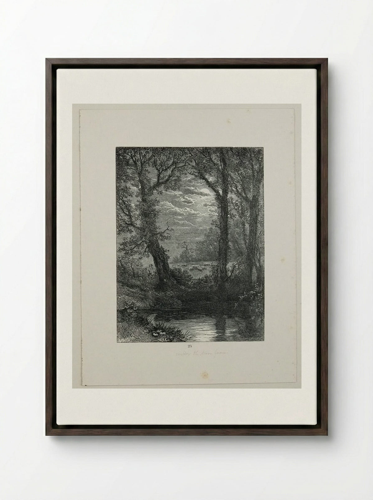 Under the Moonbeams - Edward Dalziel - Framed Canvas Dark Wood