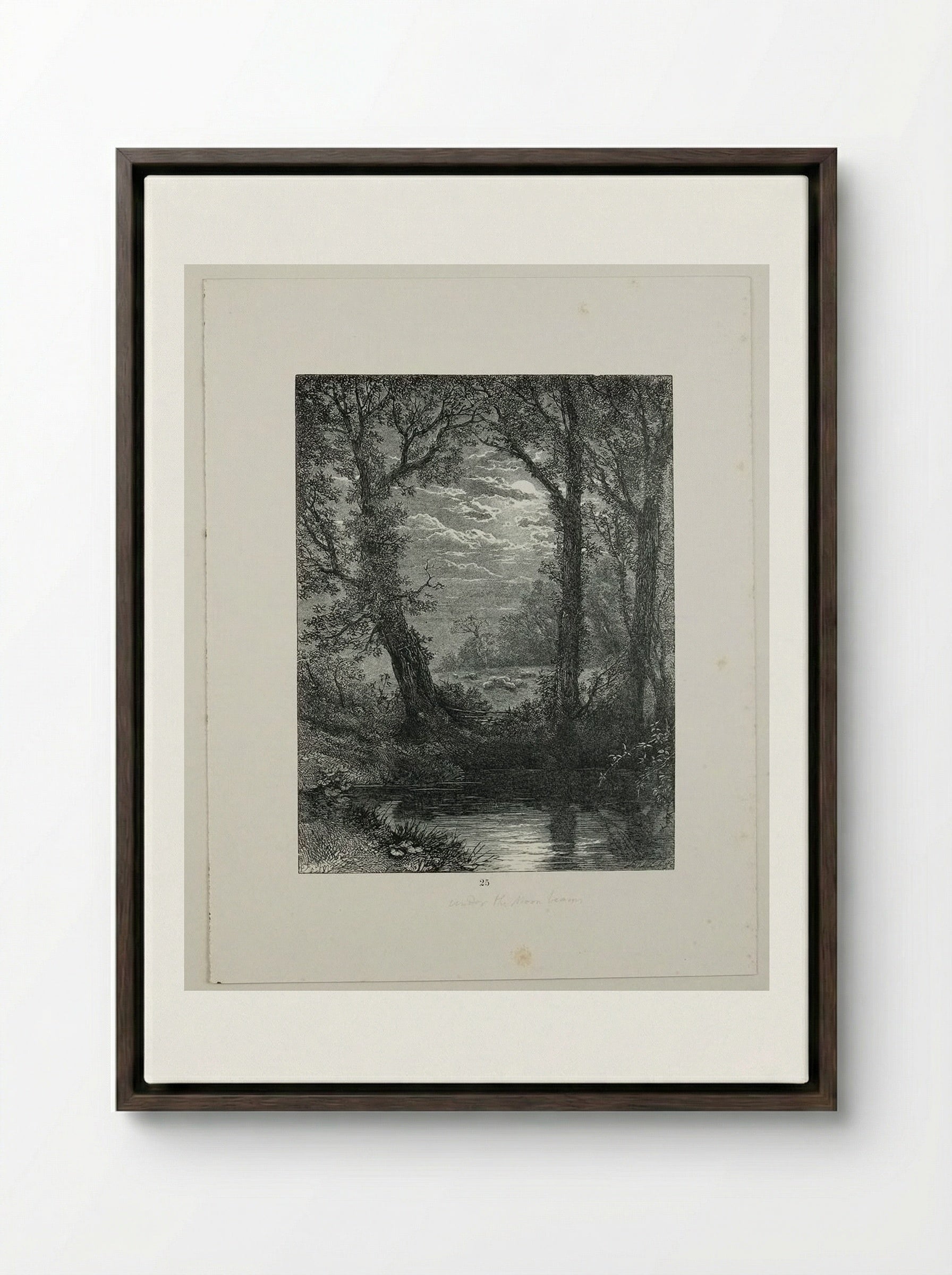 Under the Moonbeams - Edward Dalziel - Framed Canvas Dark Wood