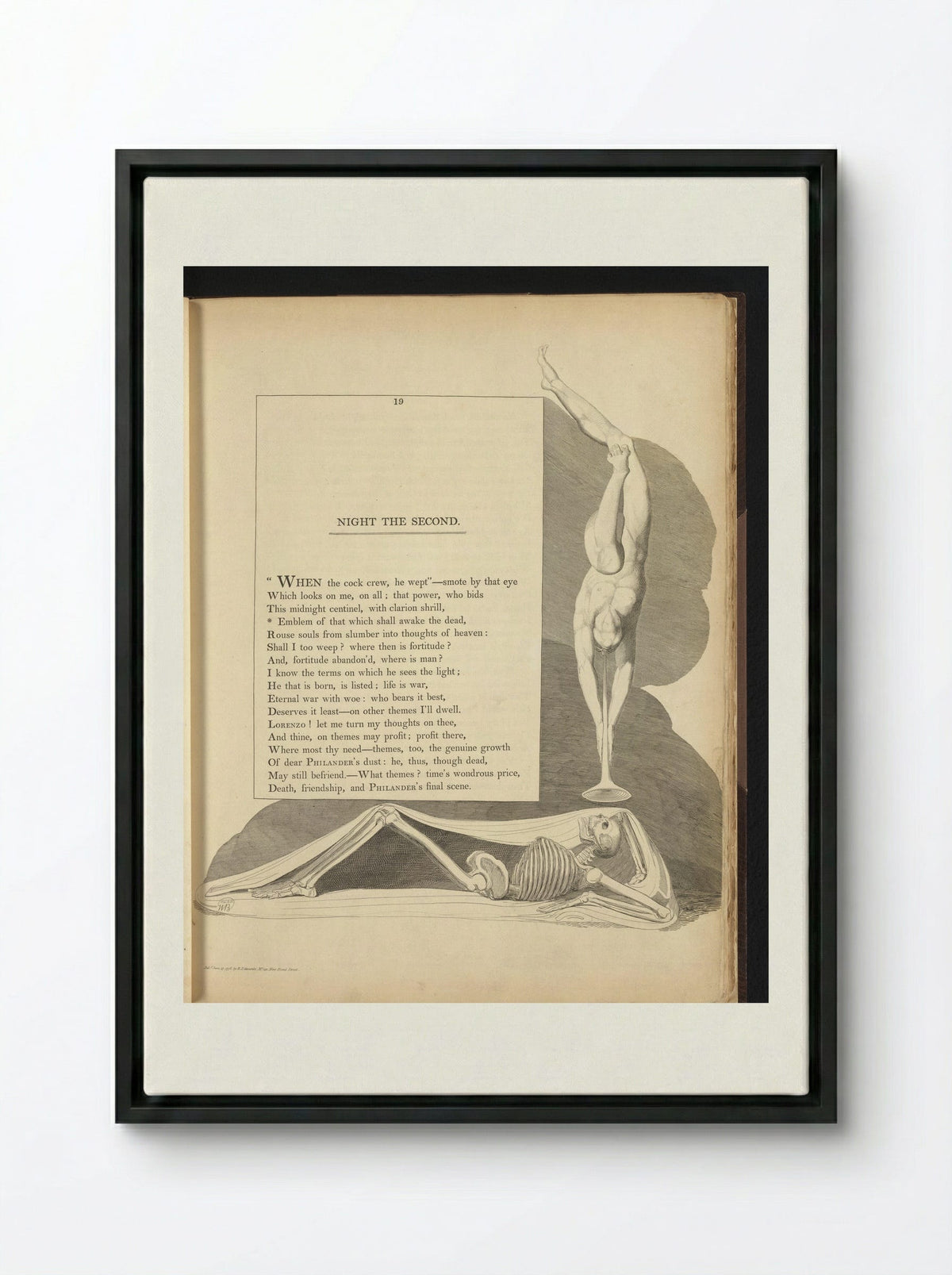 Night the Second - William Blake - Framed Canvas Black