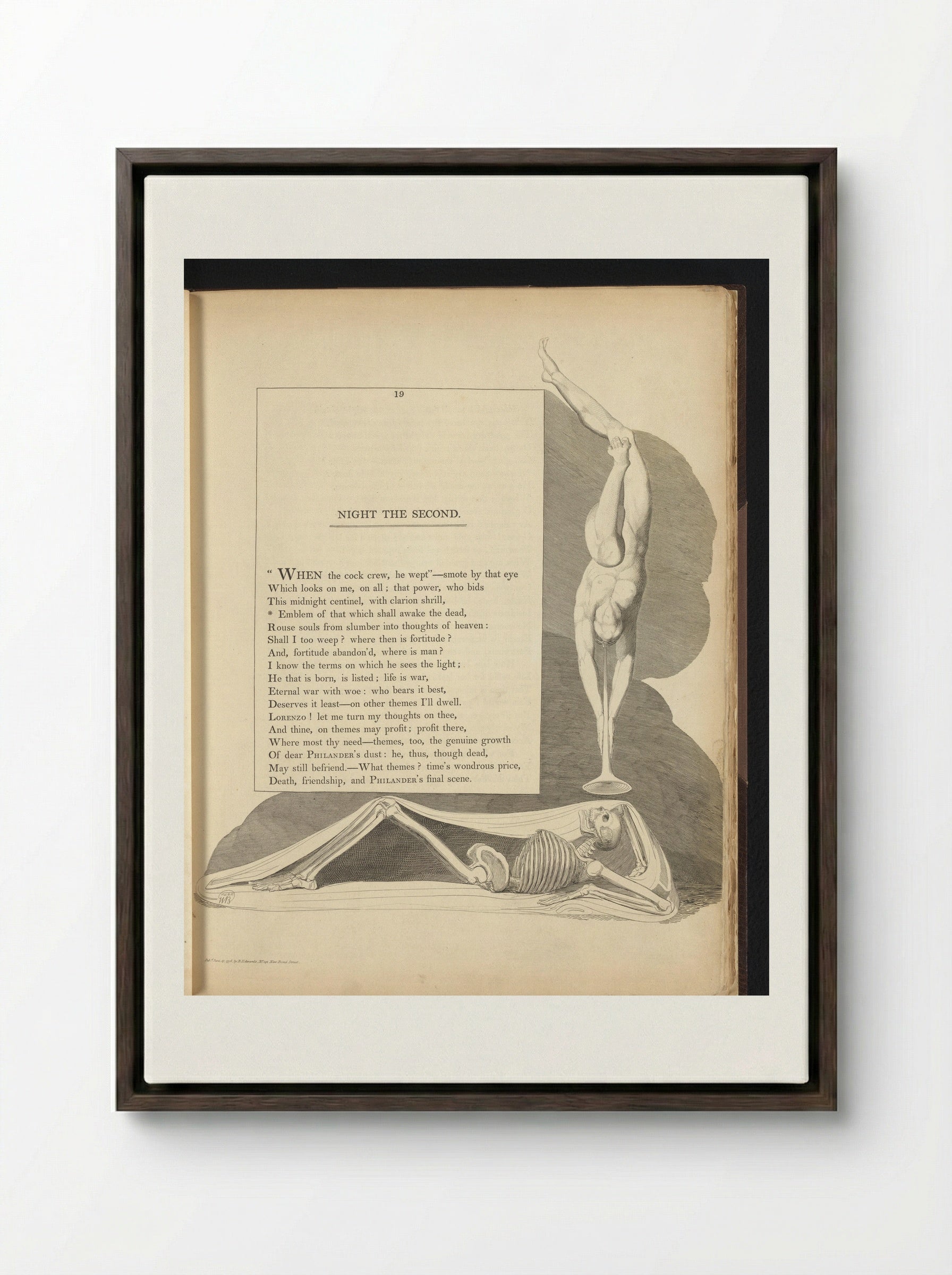 Night the Second - William Blake - Framed Canvas Dark Wood