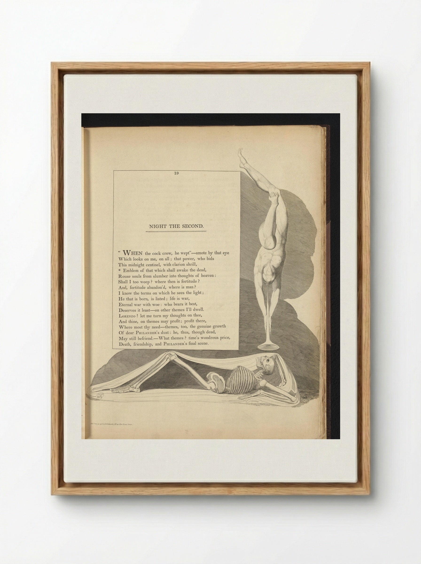 Night the Second - William Blake - Framed Canvas Wood