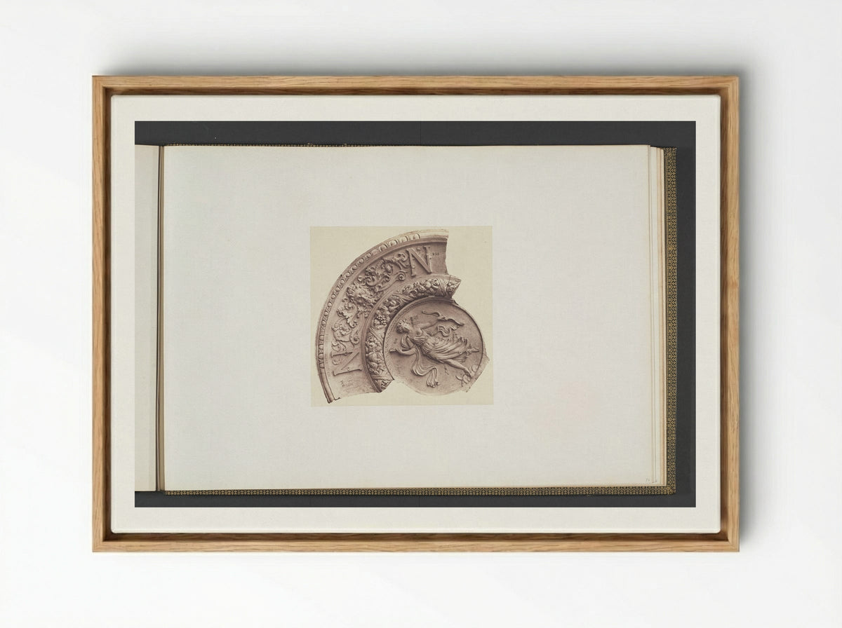 Gipsmodellen voor een gewelfversiering van het Palais du Louvre door Victor Corbel - Édouard Denis Baldus - Framed Canvas Wood