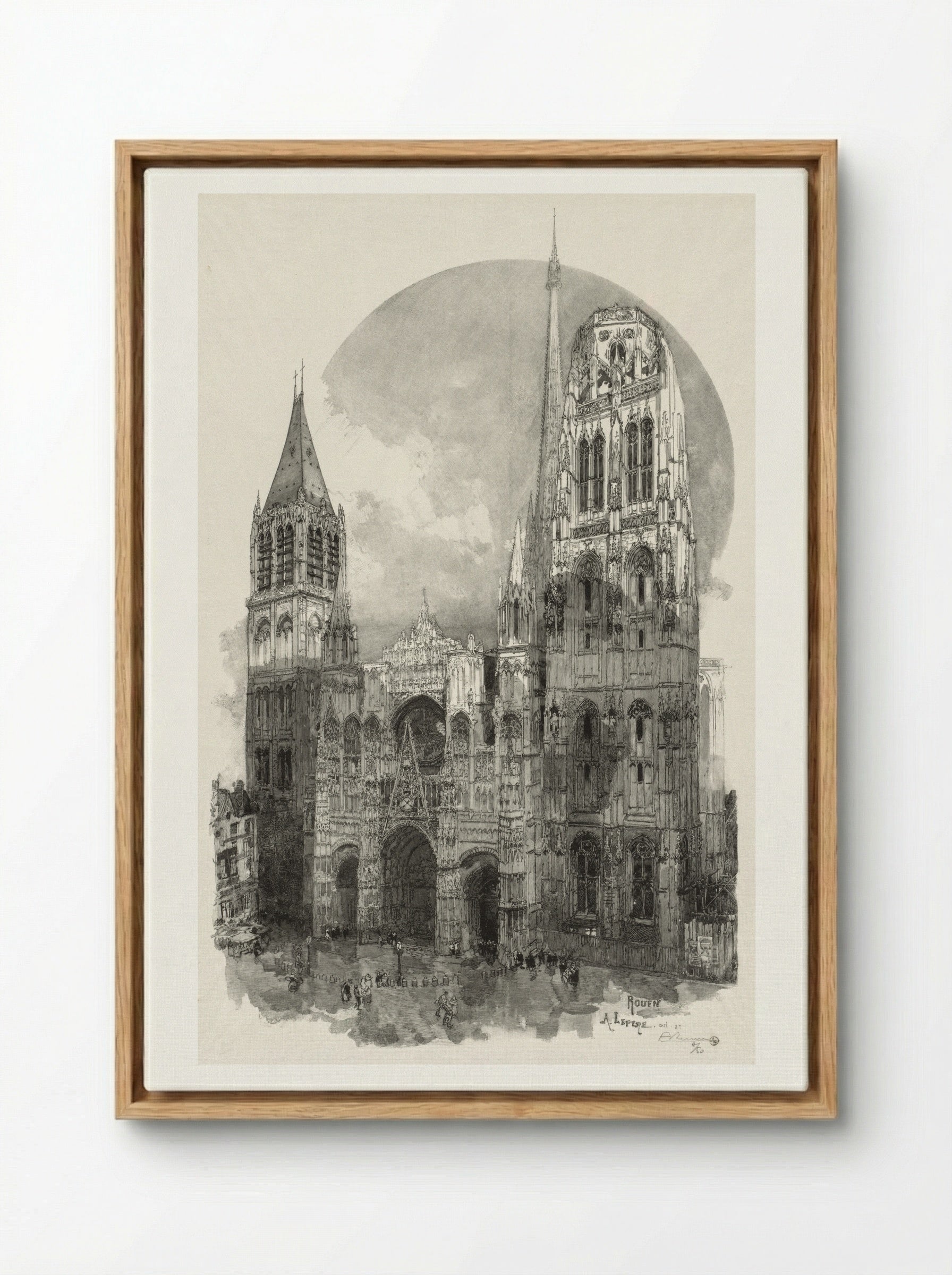 Rouen Illustré: Le Palais de Justice - Auguste Louis Lepère - Framed Canvas Wood