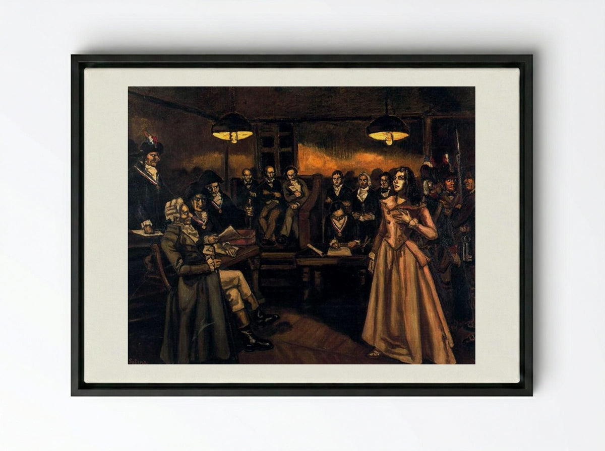 The Trial of Madame Roland - José Gutiérrez Solana - Framed Canvas Black