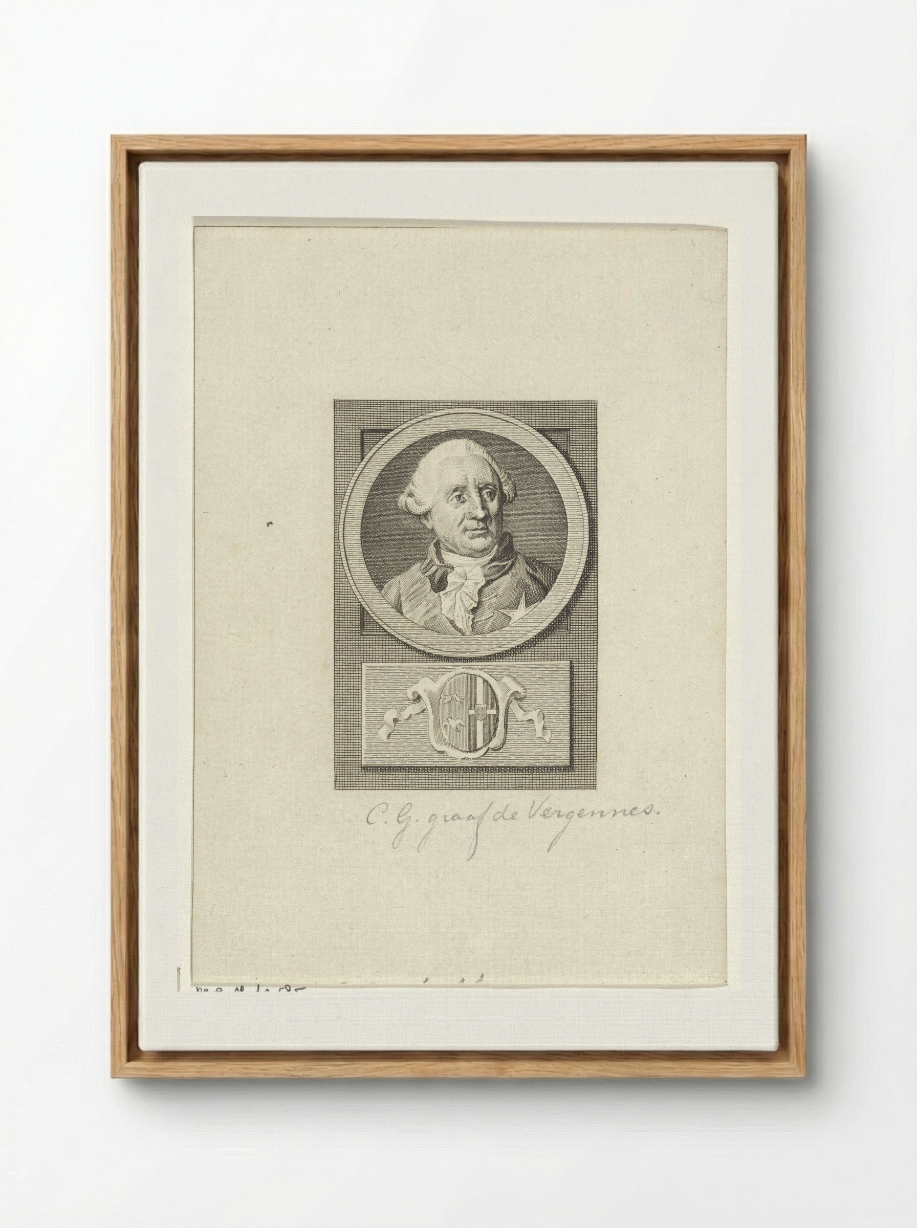 Portrait of Charles Gravier, Count of Vergennes - Reinier Vinkeles - Framed Canvas Wood
