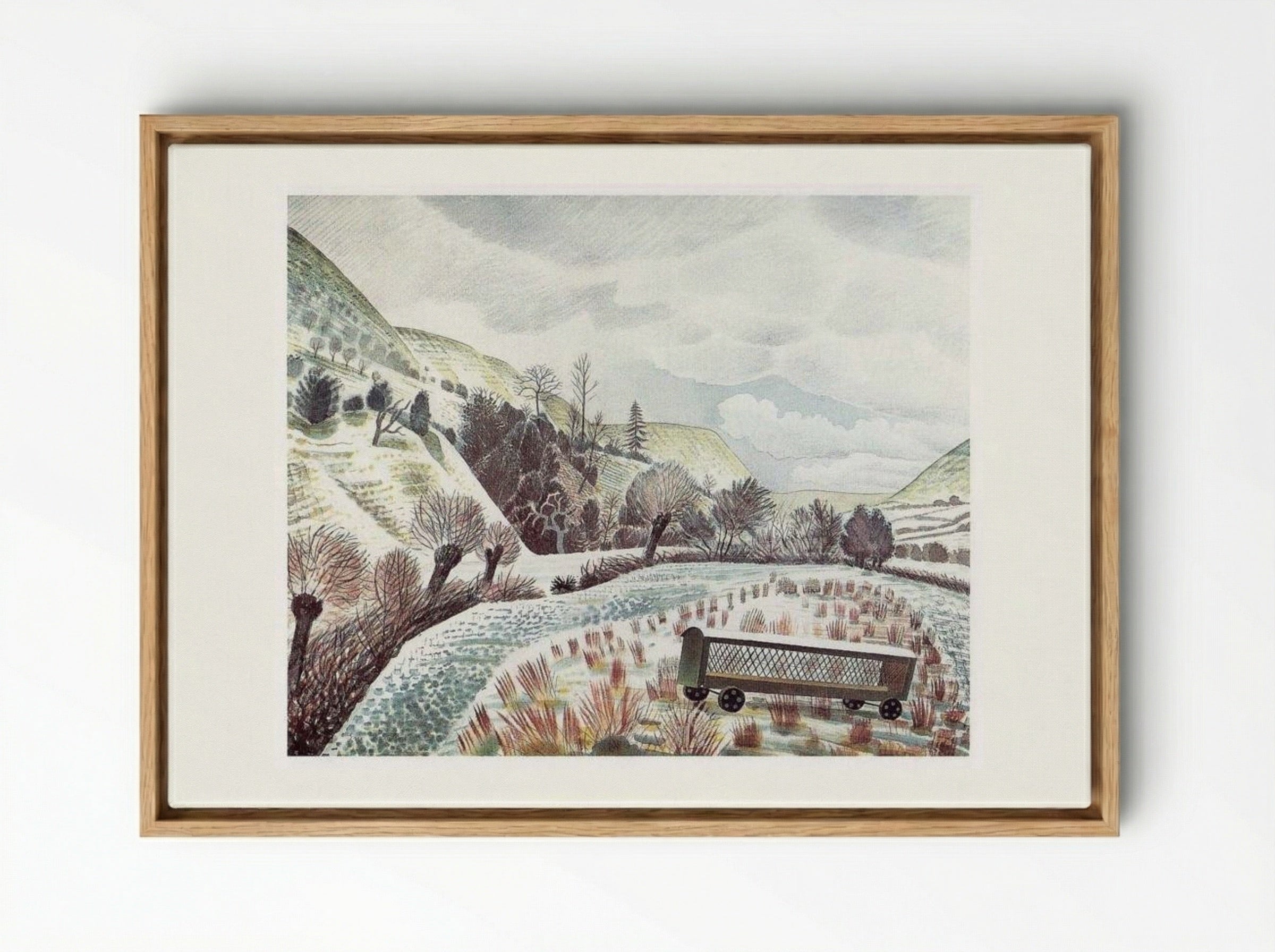 New Year's Snow - Eric Ravilious - Framed Canvas Wood