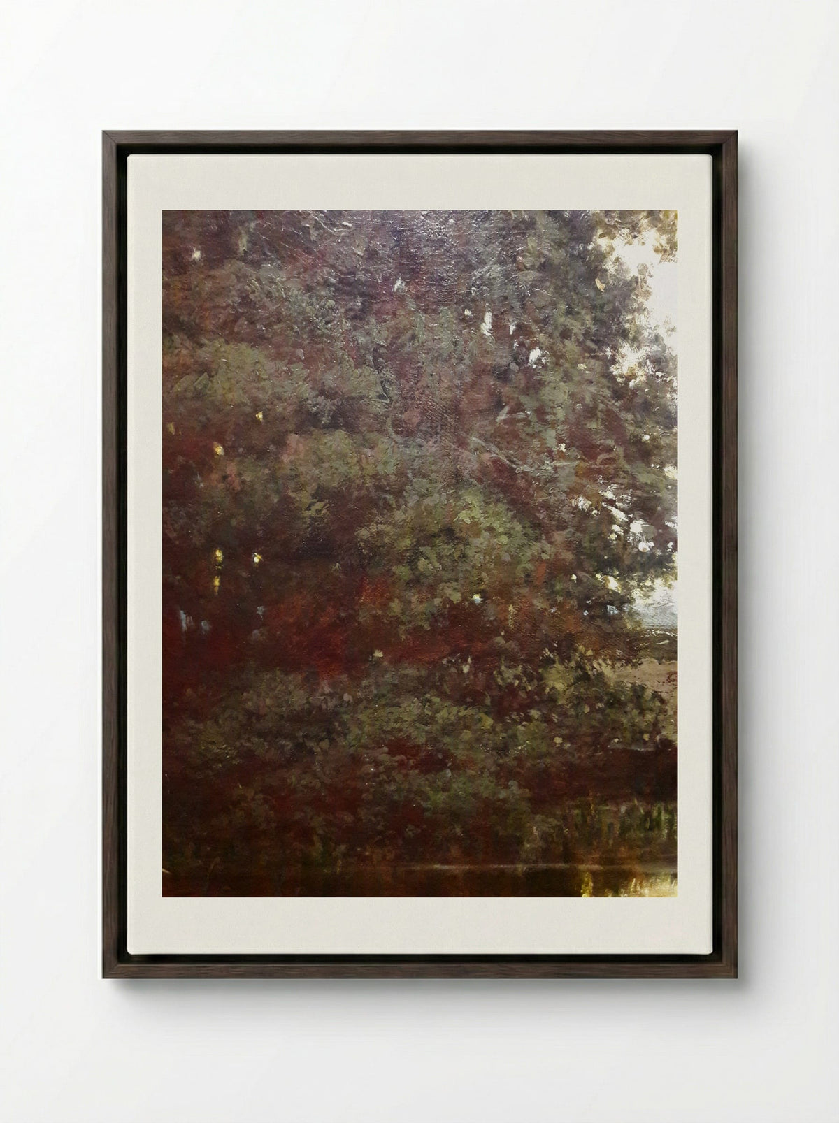 The Pond - Charles-François Daubigny - Framed Canvas Dark Wood
