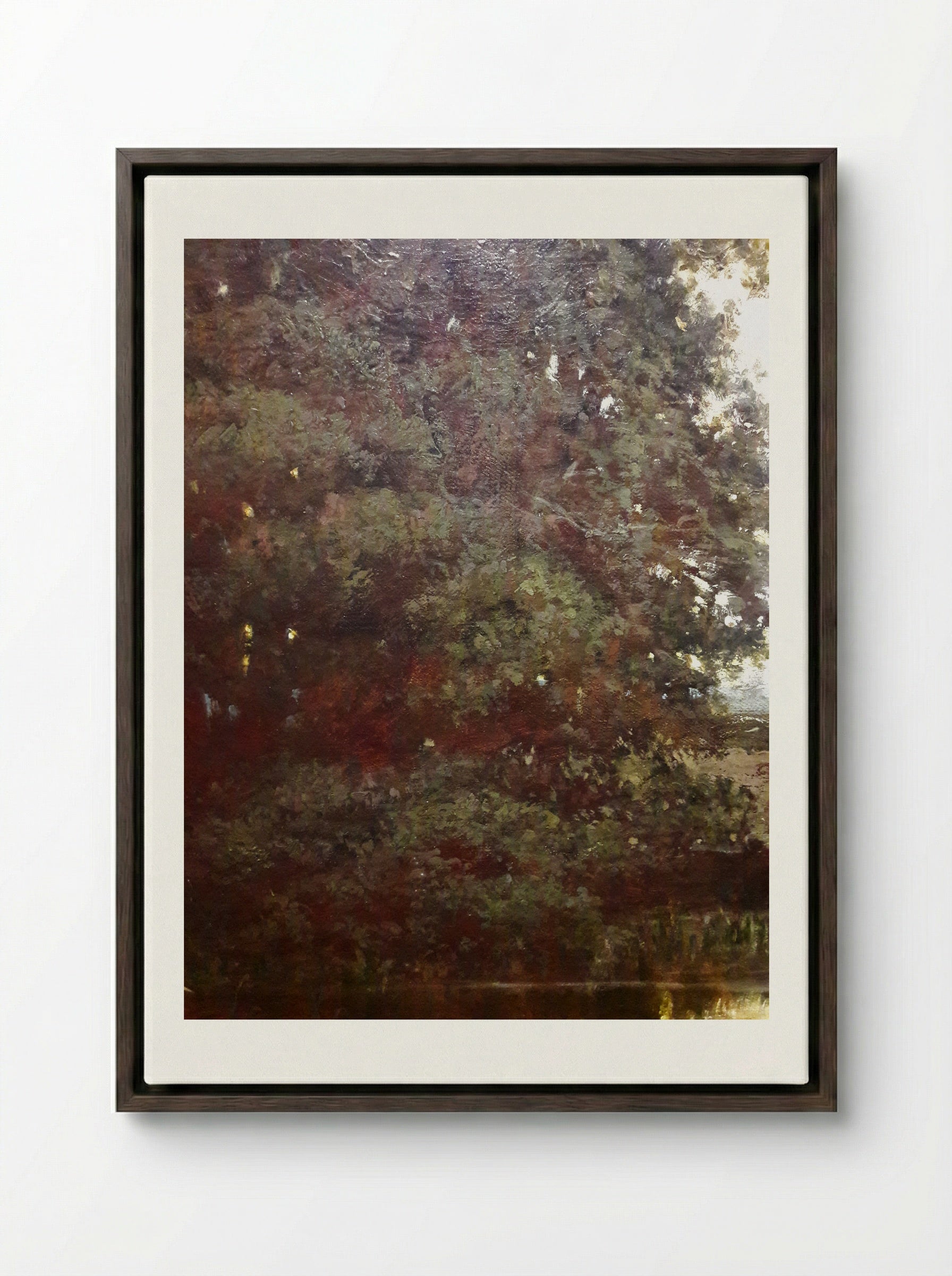 The Pond - Charles-François Daubigny - Framed Canvas Dark Wood