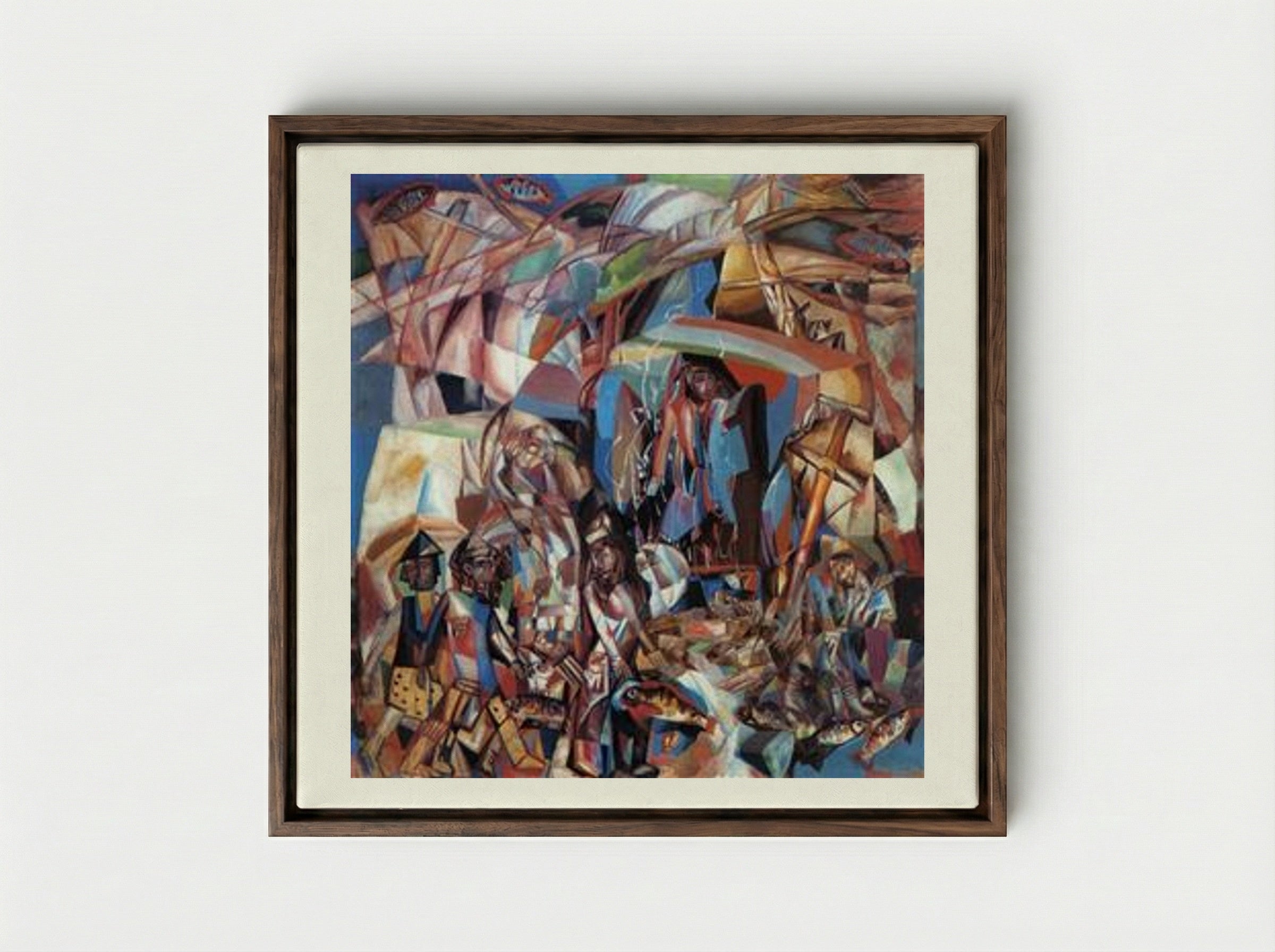 Fishing Schooner - Pavel Filonov - Framed Canvas Dark Wood