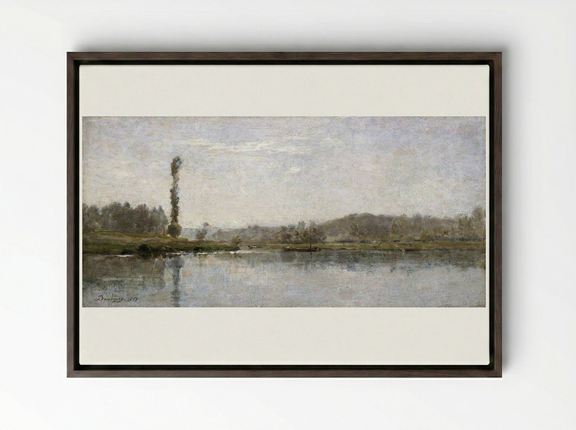 Morning - Charles-François Daubigny - Framed Canvas Dark Wood